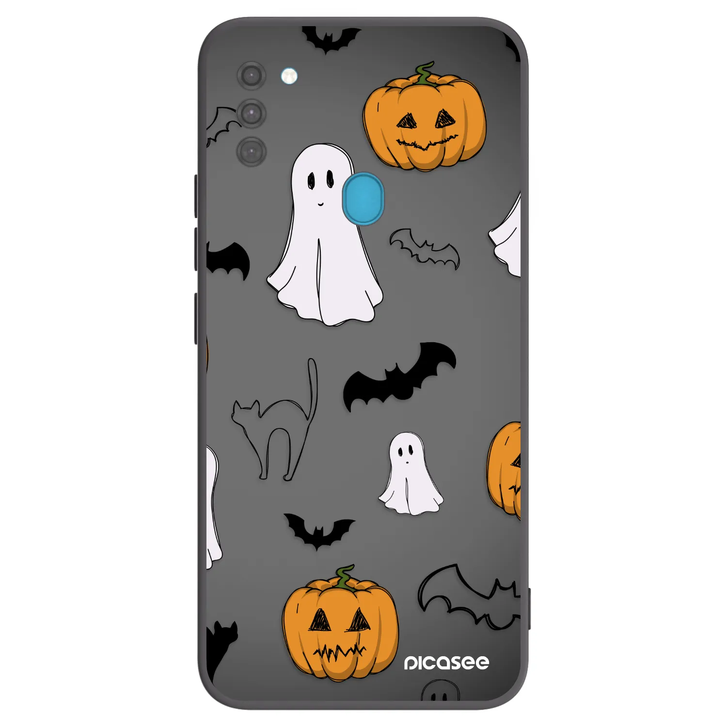 Picasee fekete szilikon tok az alábbi mobiltelefonokra Samsung Galaxy M11 - Spooky crew