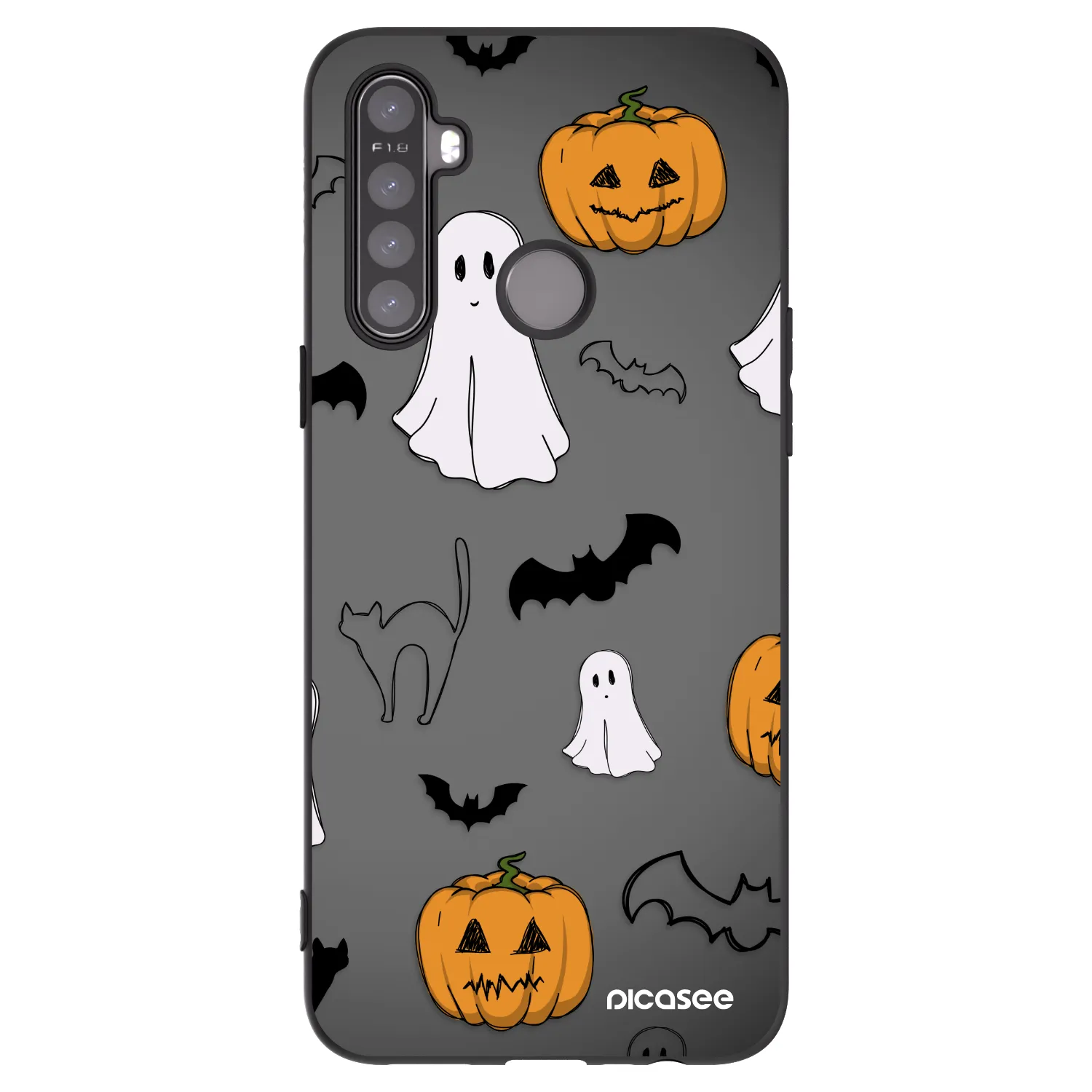 Picasee fekete szilikon tok az alábbi mobiltelefonokra Realme 6i - Spooky crew