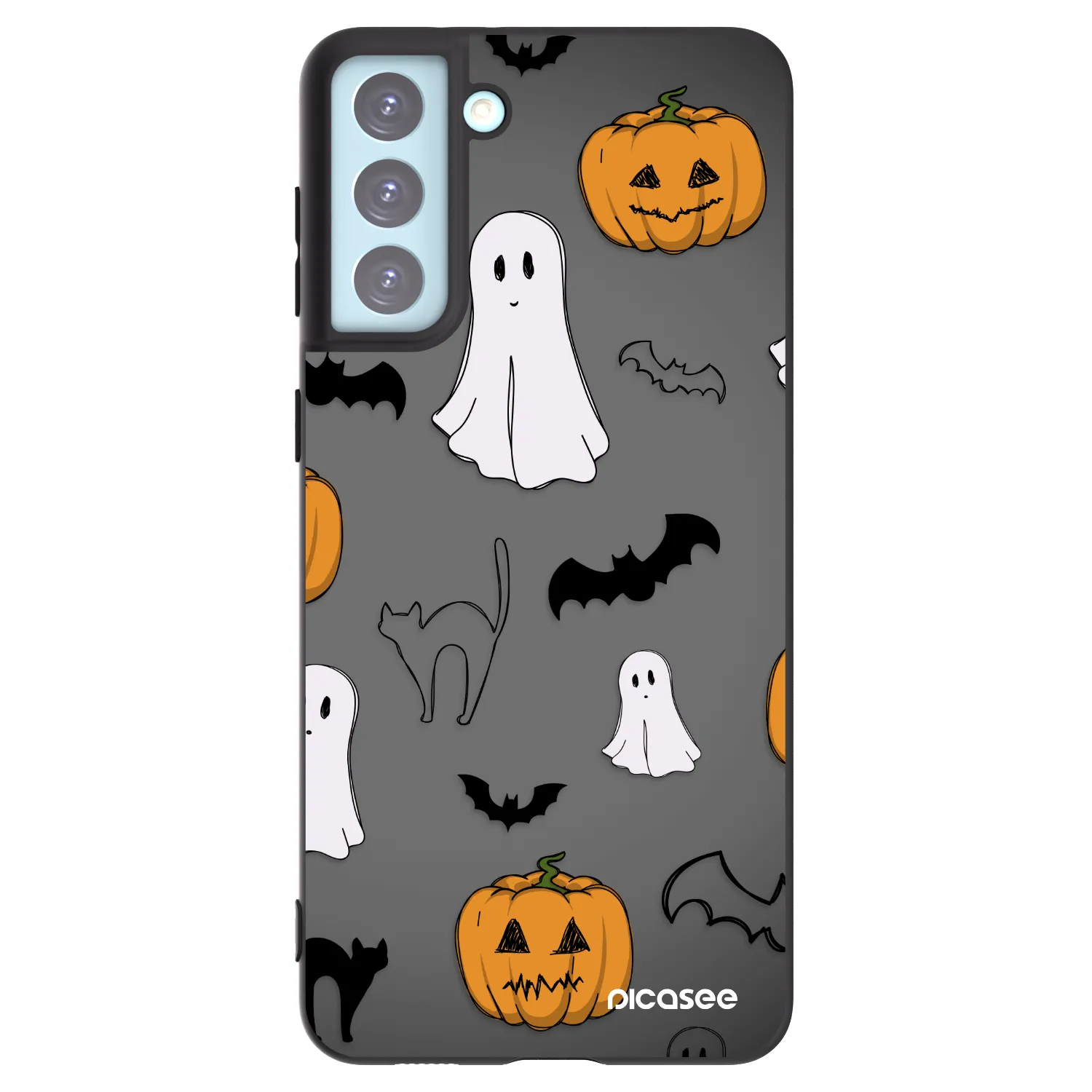 Picasee fekete szilikon tok az alábbi mobiltelefonokra Samsung Galaxy S21+ 5G G996F - Spooky crew