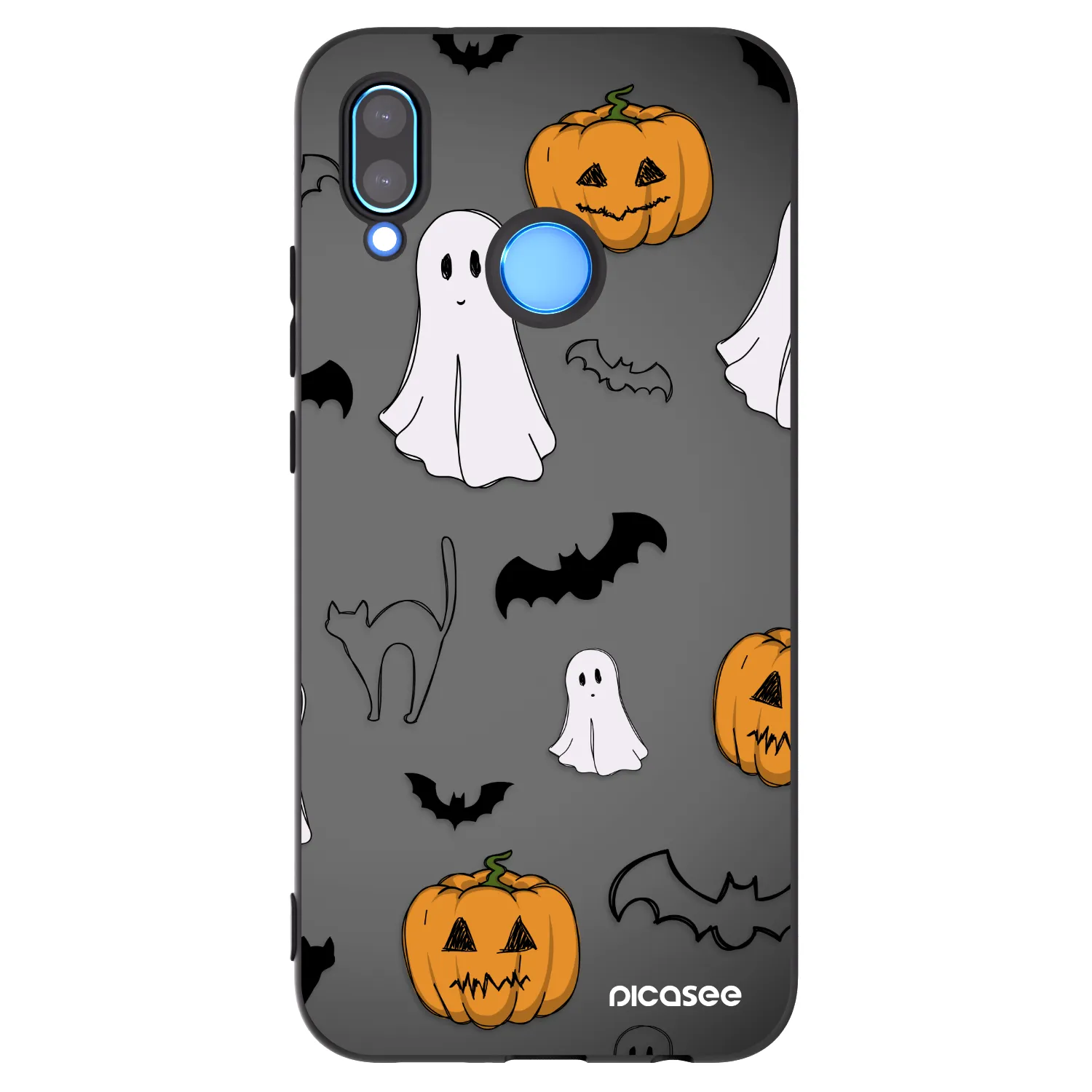 Picasee fekete szilikon tok az alábbi mobiltelefonokra Huawei P20 Lite - Spooky crew