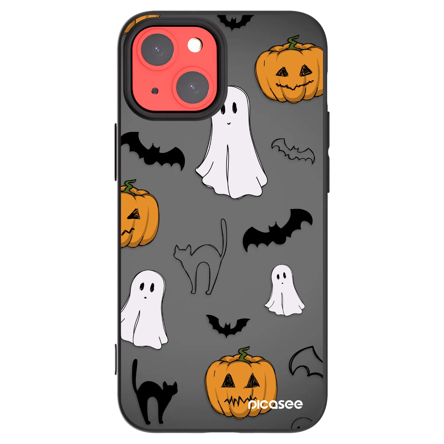 Picasee fekete szilikon tok az alábbi mobiltelefonokra Apple iPhone 13 mini - Spooky crew