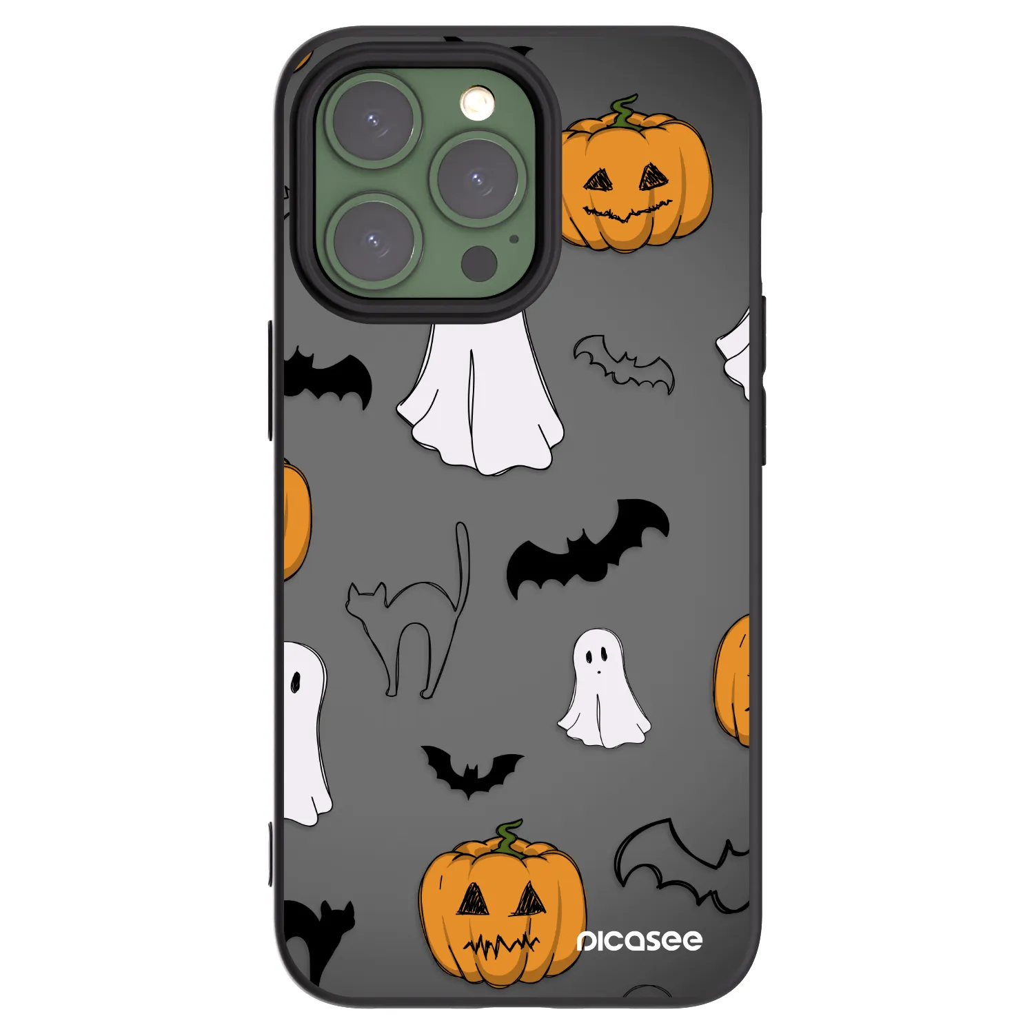Picasee fekete szilikon tok az alábbi mobiltelefonokra Apple iPhone 13 Pro - Spooky crew
