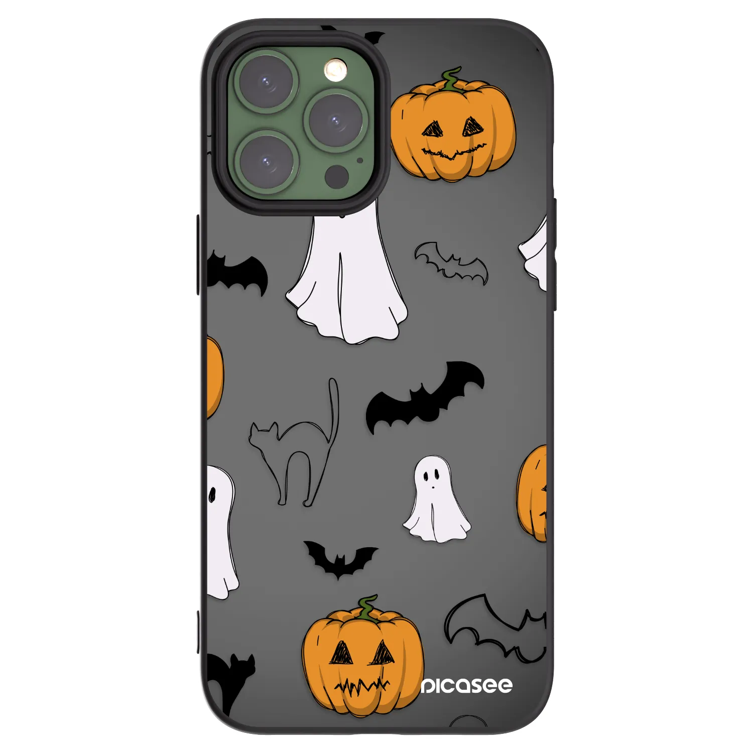 Picasee fekete szilikon tok az alábbi mobiltelefonokra Apple iPhone 13 Pro Max - Spooky crew