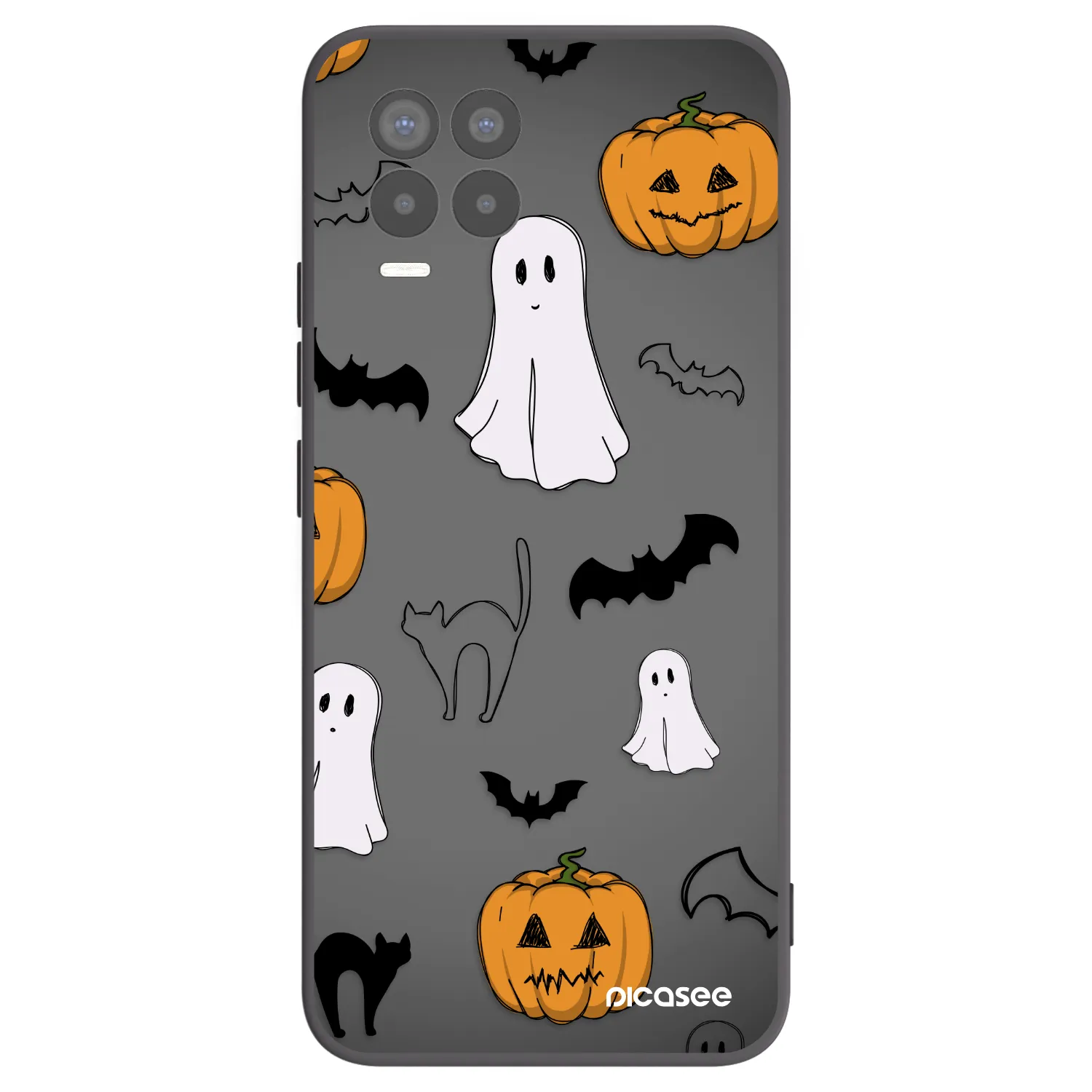 Picasee fekete szilikon tok az alábbi mobiltelefonokra Realme 8 4G - Spooky crew