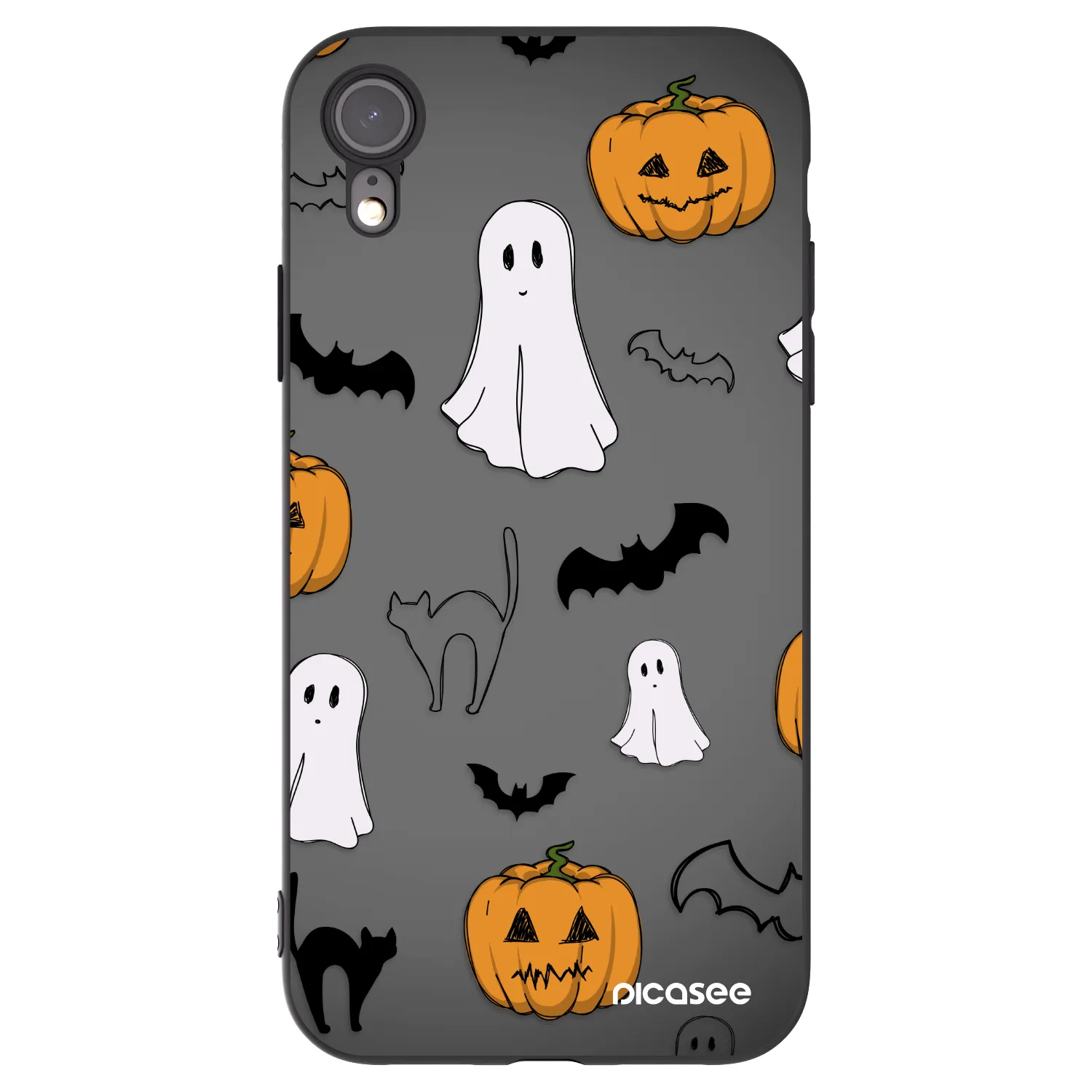 Picasee fekete szilikon tok az alábbi mobiltelefonokra Apple iPhone XR - Spooky crew