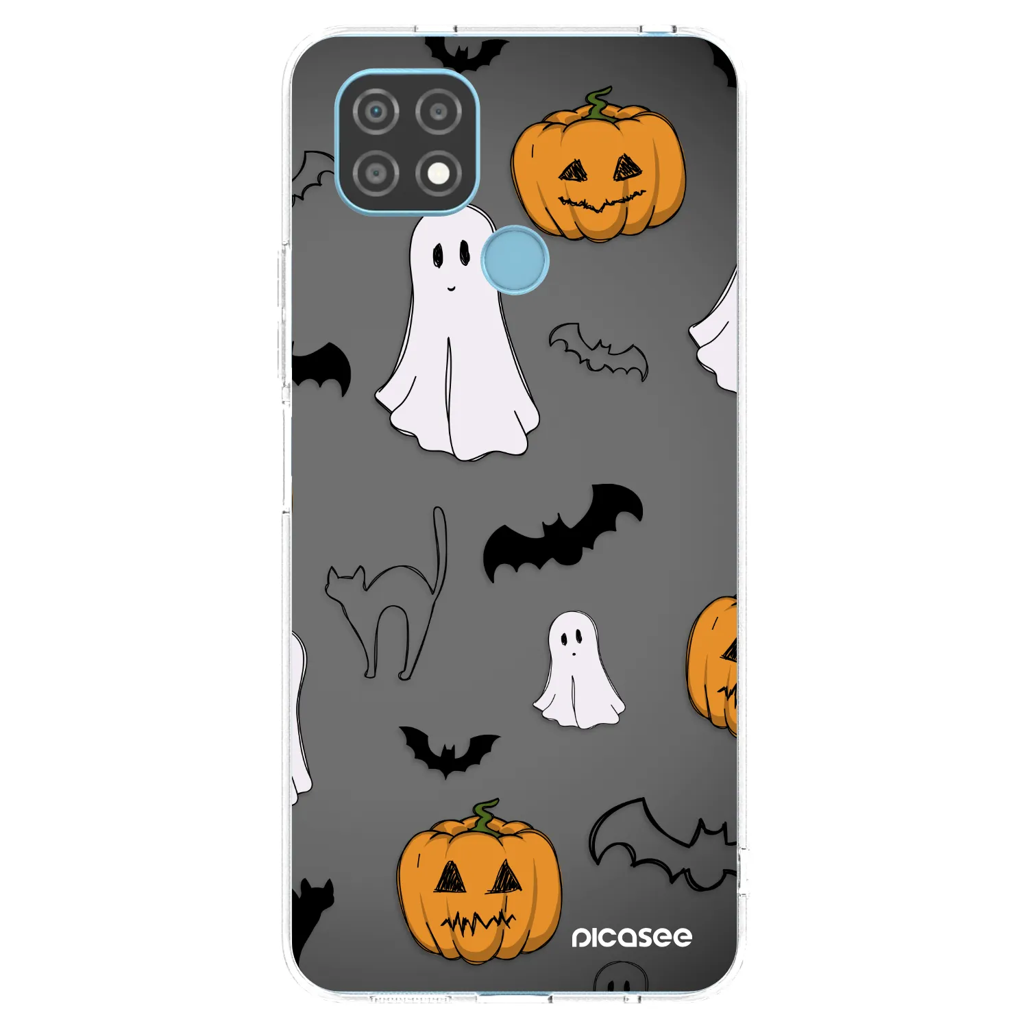 Picasee átlátszó szilikon tok az alábbi mobiltelefonokra Realme C21 - Spooky crew