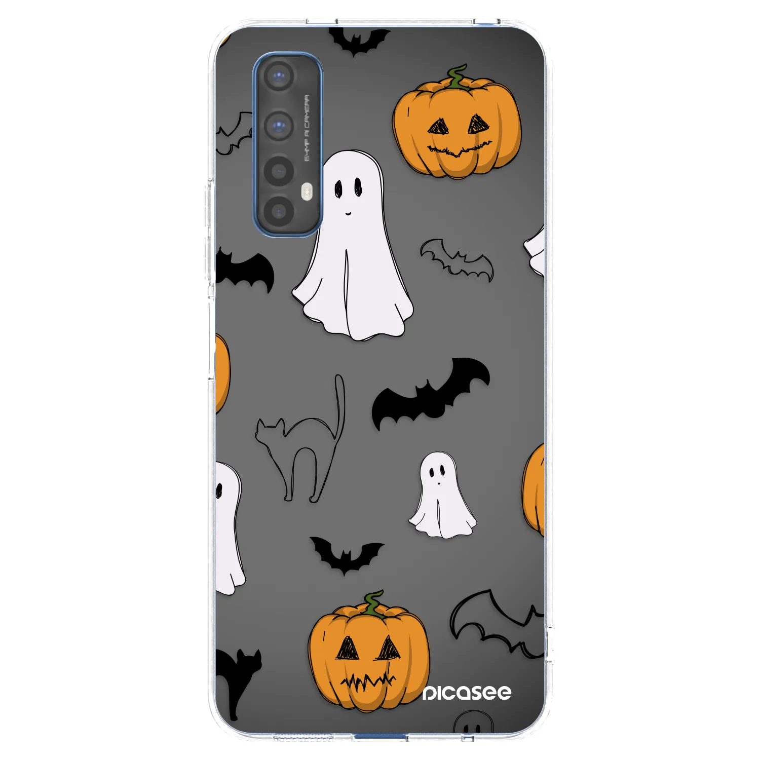 Picasee átlátszó szilikon tok az alábbi mobiltelefonokra Realme 7 - Spooky crew