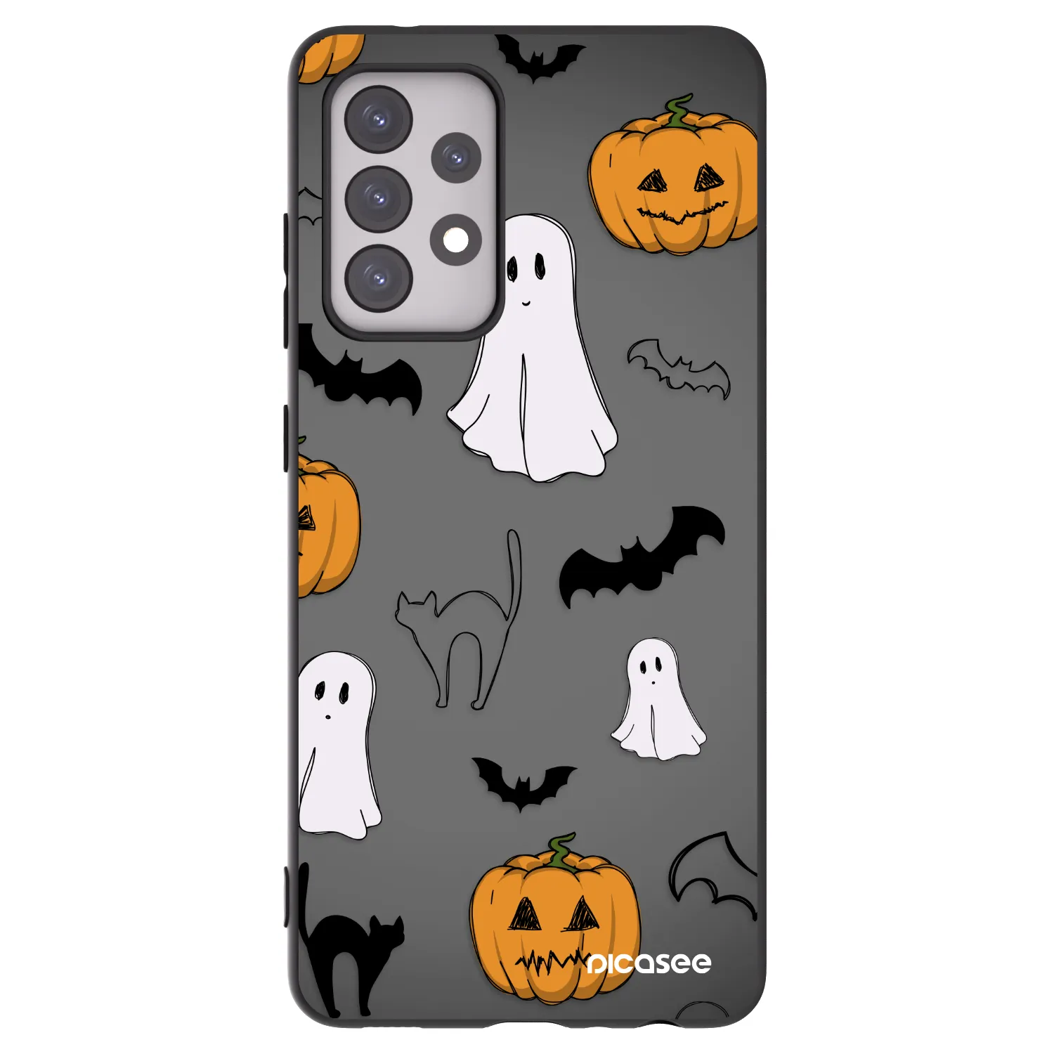 Picasee fekete szilikon tok az alábbi mobiltelefonokra Samsung Galaxy A52s 5G A528B - Spooky crew