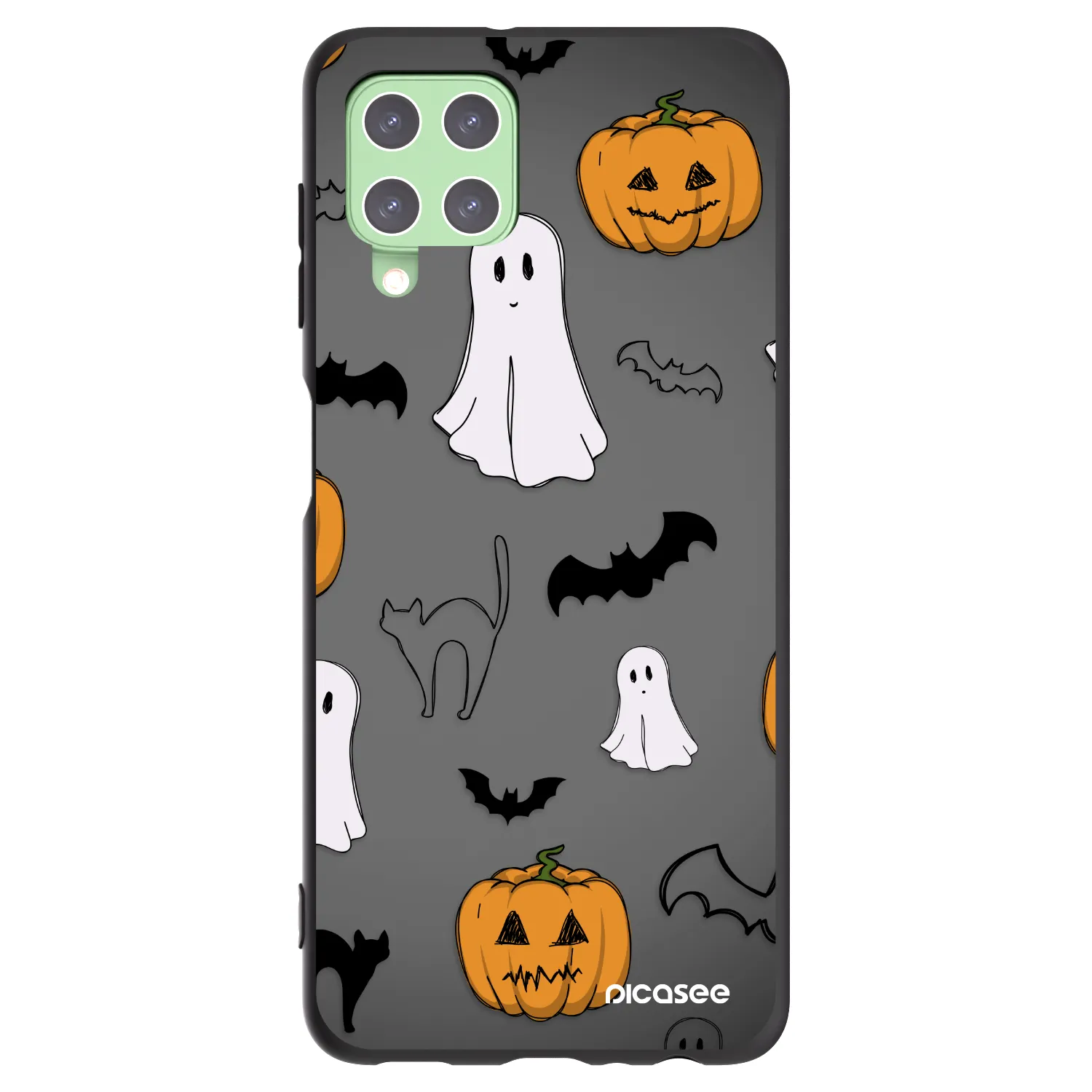 Picasee fekete szilikon tok az alábbi mobiltelefonokra Samsung Galaxy A22 A225F 4G - Spooky crew