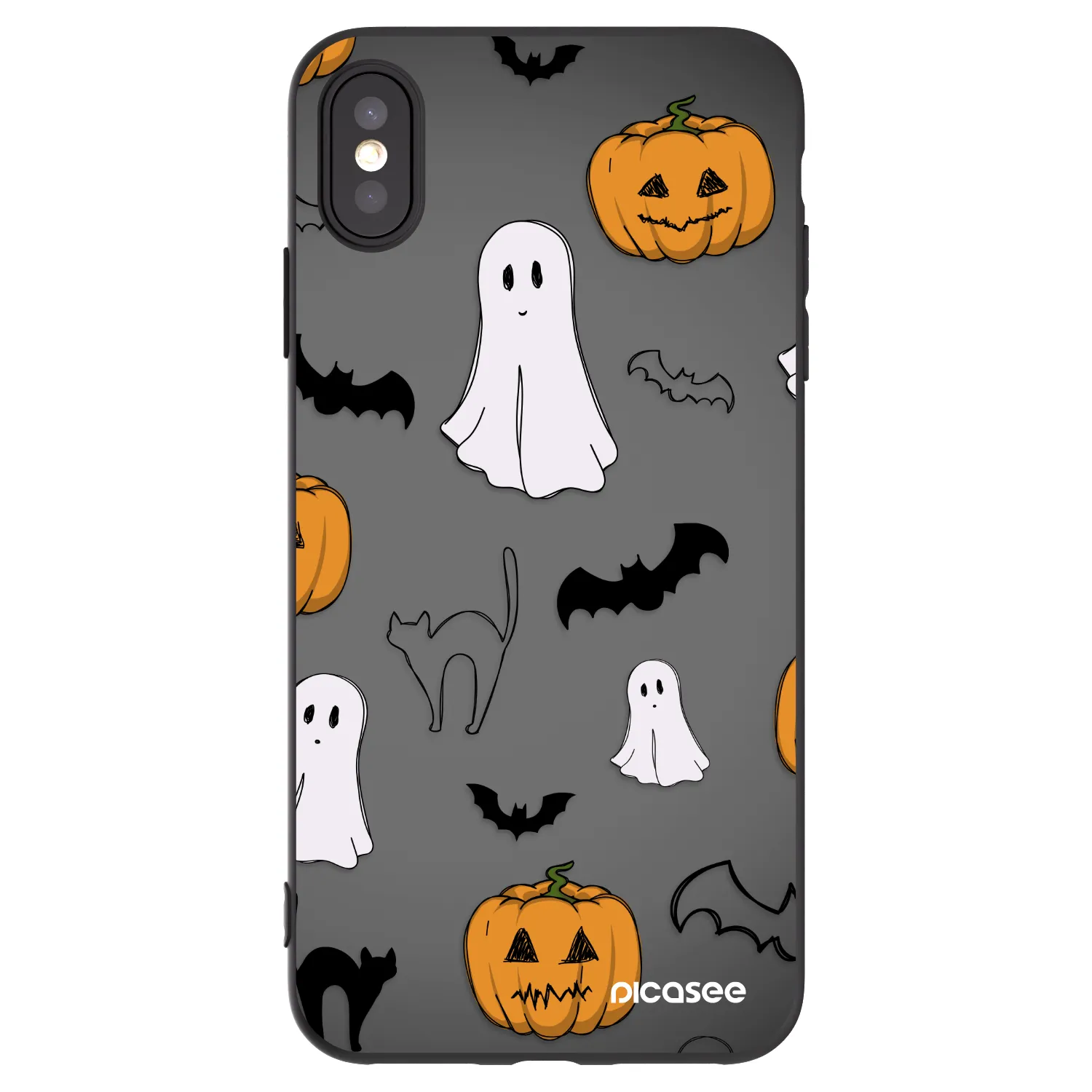 Picasee fekete szilikon tok az alábbi mobiltelefonokra Apple iPhone XS Max - Spooky crew