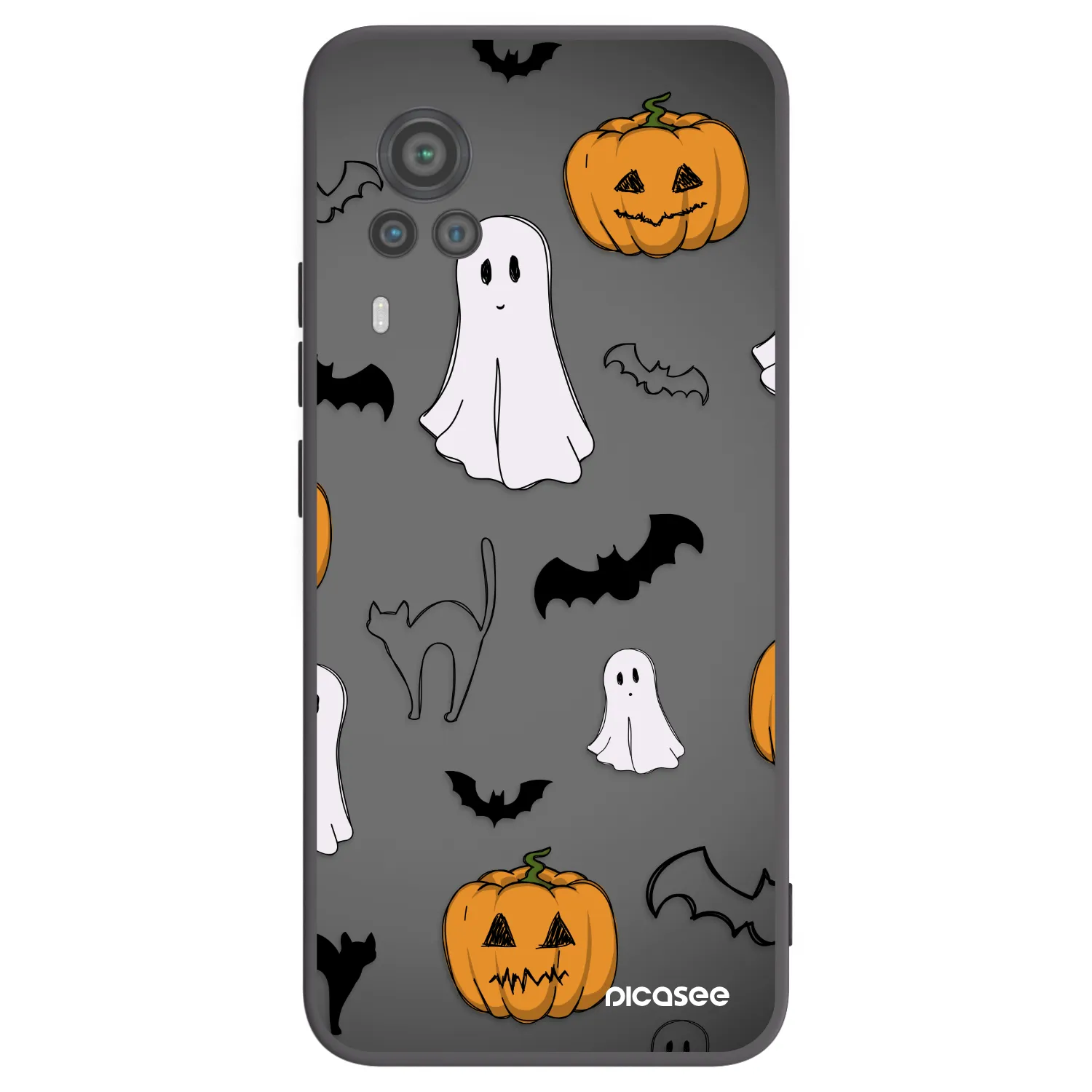 Picasee fekete szilikon tok az alábbi mobiltelefonokra Vivo X60 Pro 5G - Spooky crew
