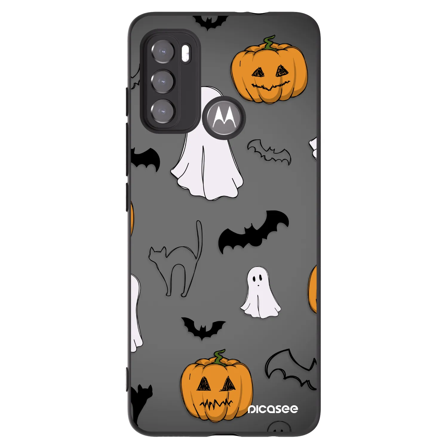Picasee fekete szilikon tok az alábbi mobiltelefonokra Motorola Moto G60 - Spooky crew