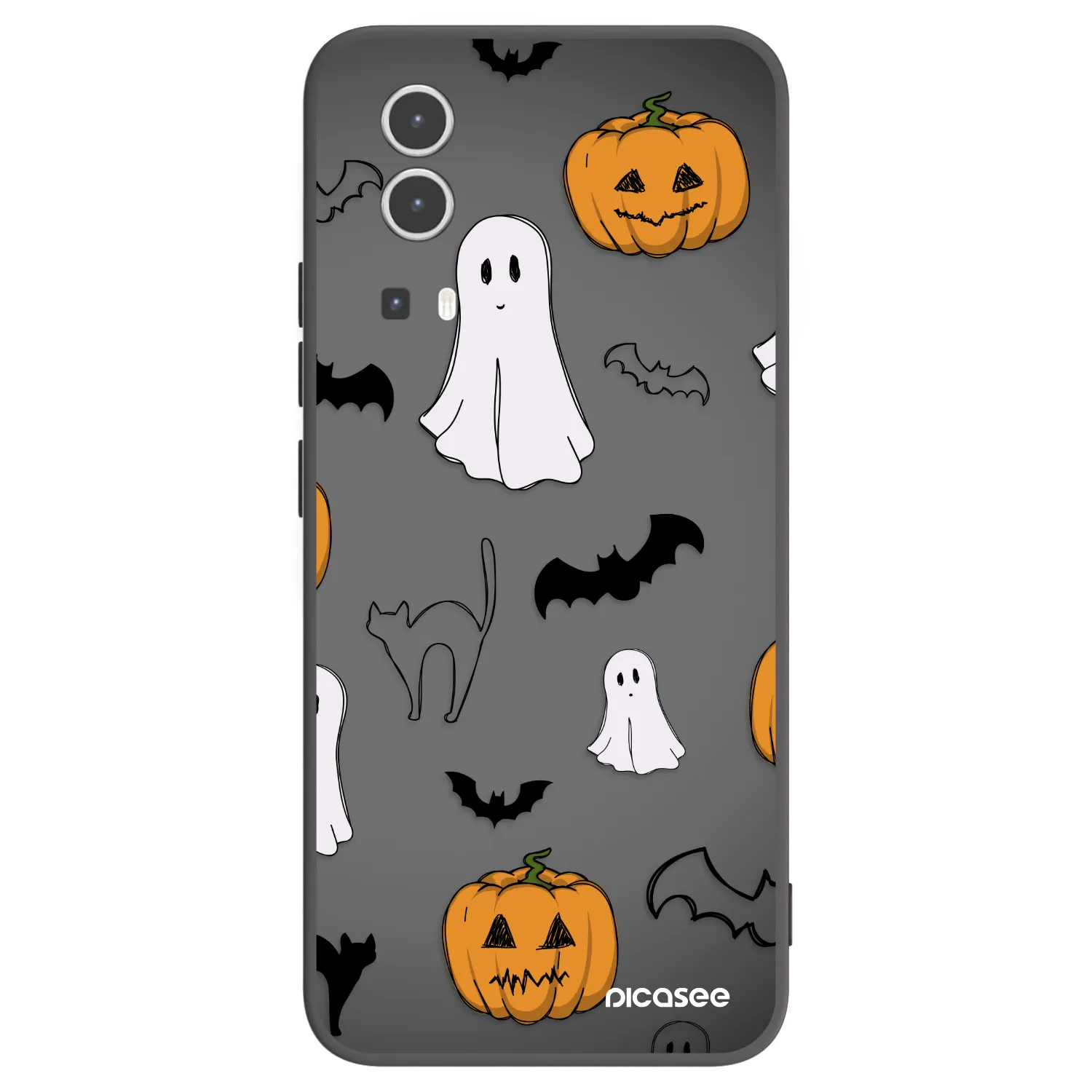 Picasee fekete szilikon tok az alábbi mobiltelefonokra Vivo Y72 5G - Spooky crew