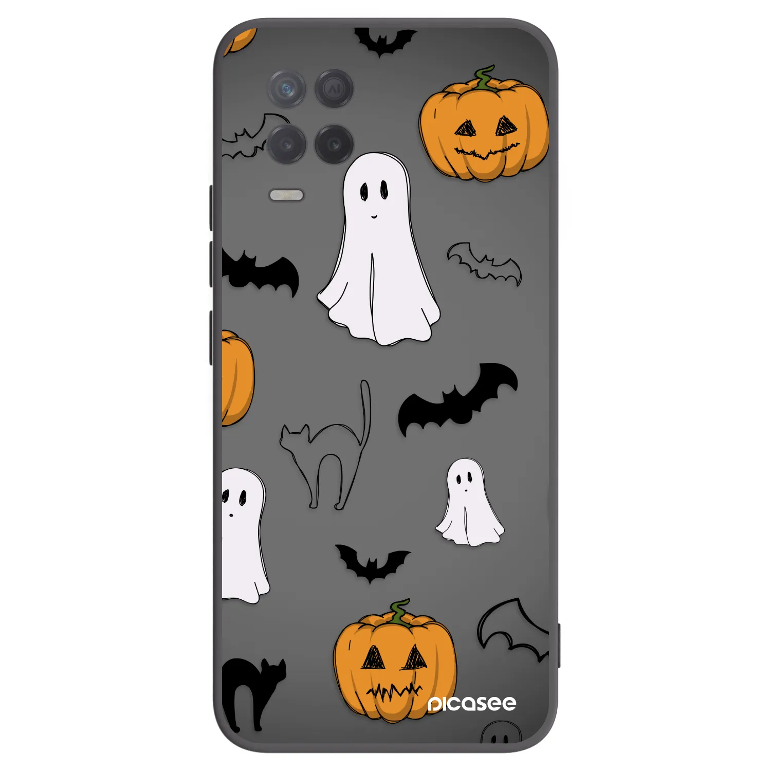 Picasee fekete szilikon tok az alábbi mobiltelefonokra Realme 8 5G - Spooky crew