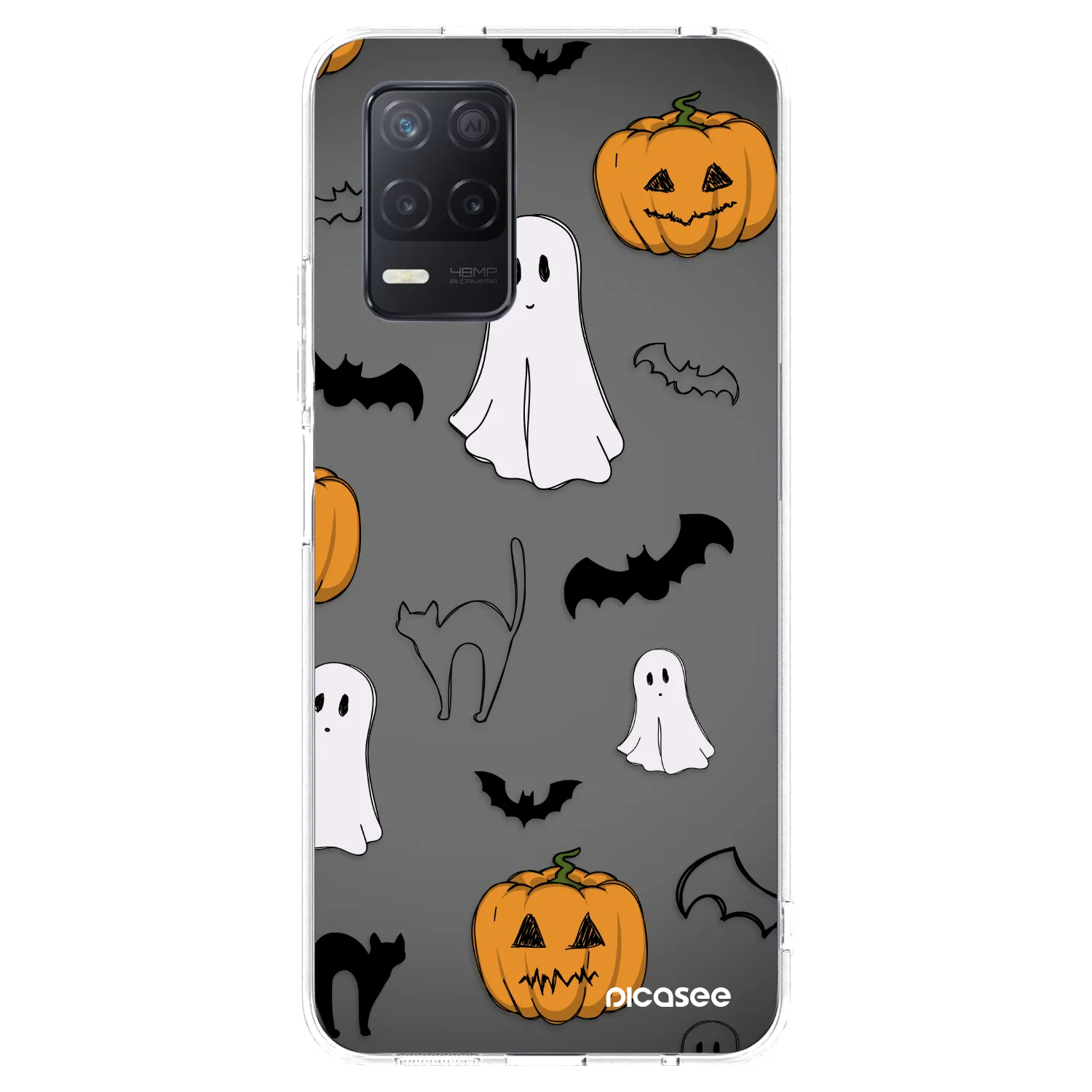 Picasee átlátszó szilikon tok az alábbi mobiltelefonokra Realme 8 5G - Spooky crew