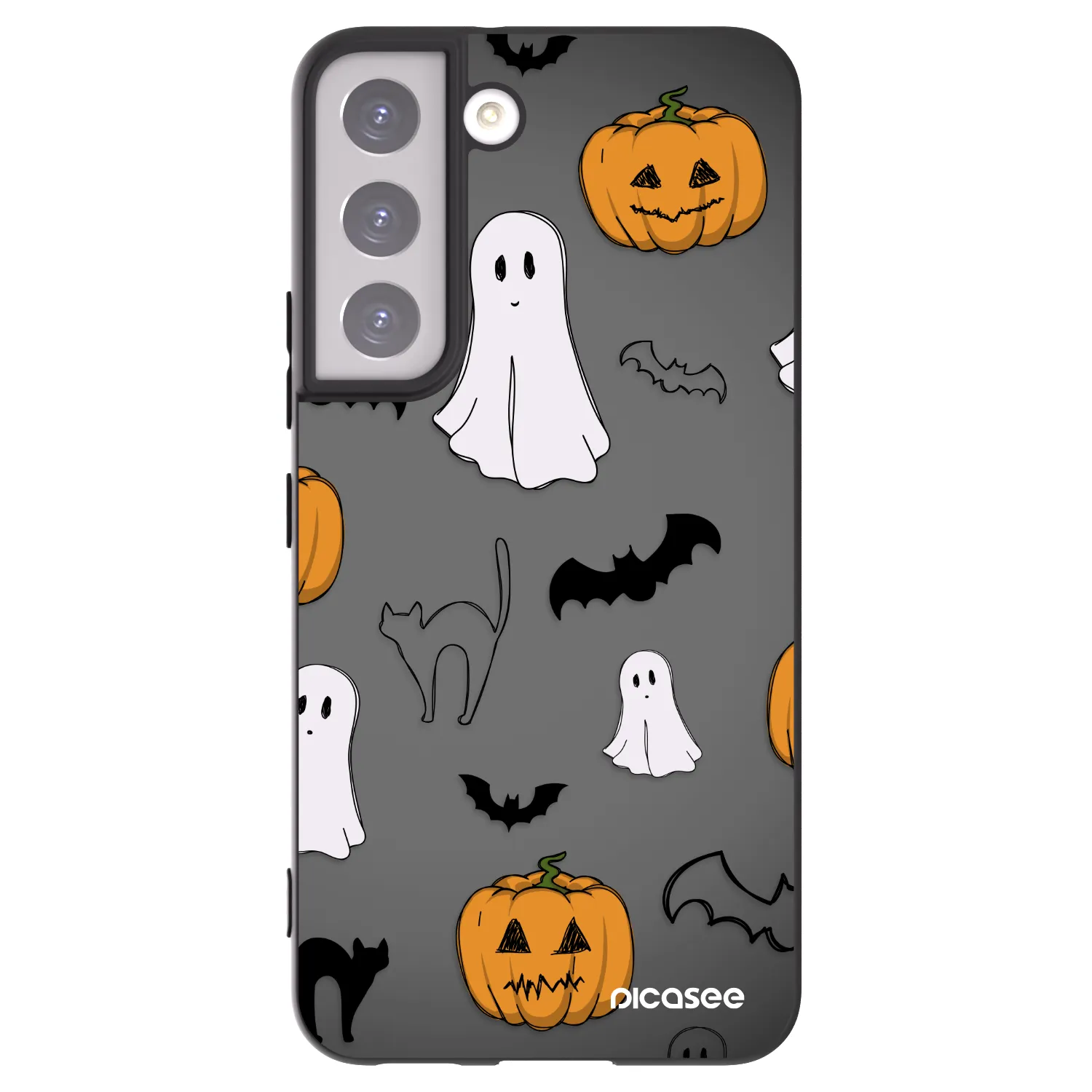 Picasee fekete szilikon tok az alábbi mobiltelefonokra Samsung Galaxy S22 5G - Spooky crew