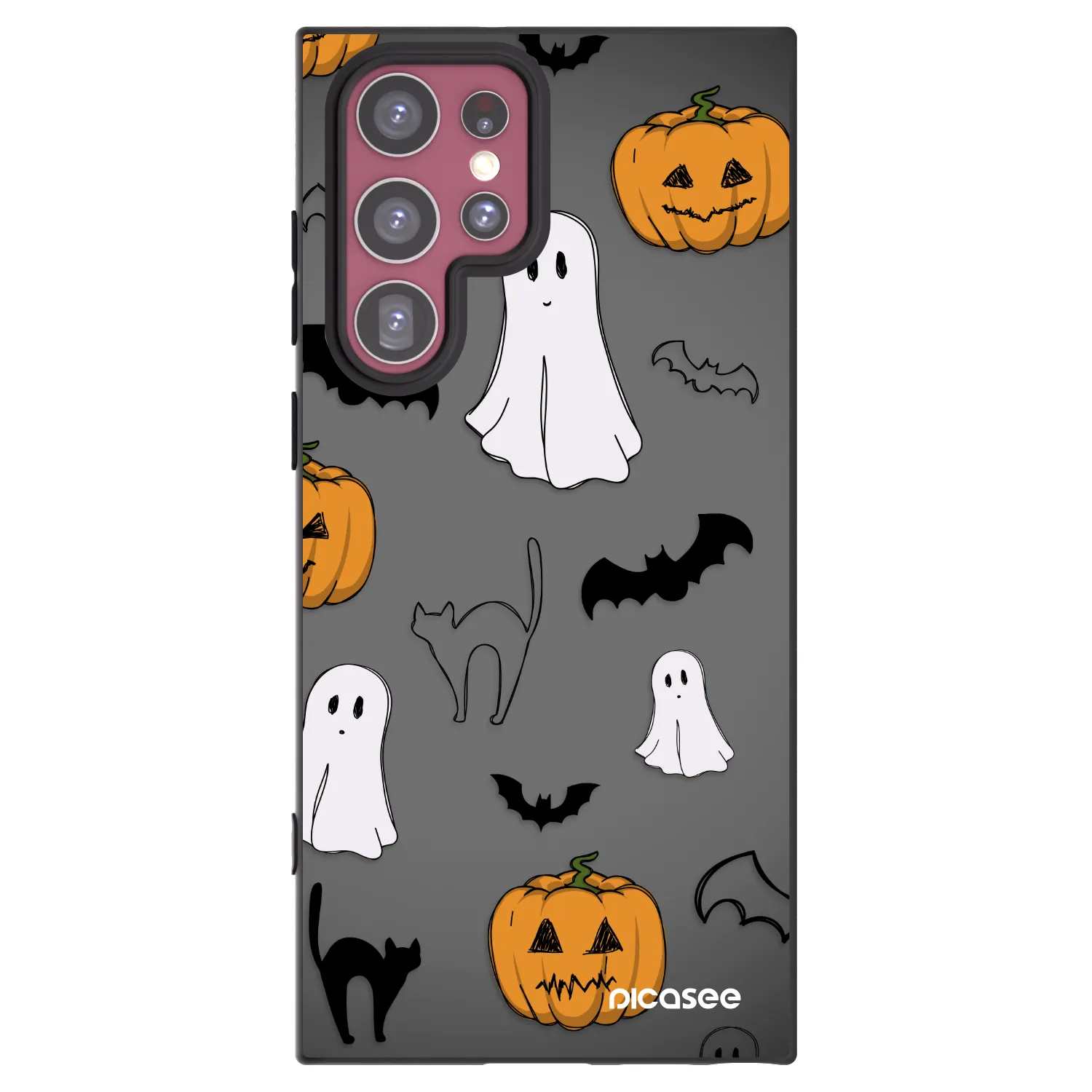 Picasee fekete szilikon tok az alábbi mobiltelefonokra Samsung Galaxy S22 Ultra 5G - Spooky crew