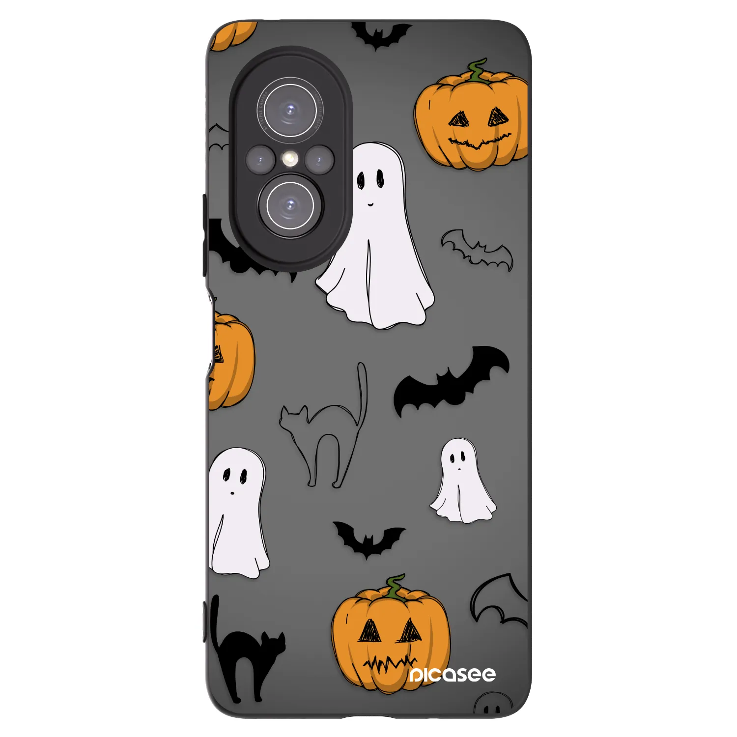 Picasee fekete szilikon tok az alábbi mobiltelefonokra Huawei Nova 9 SE - Spooky crew