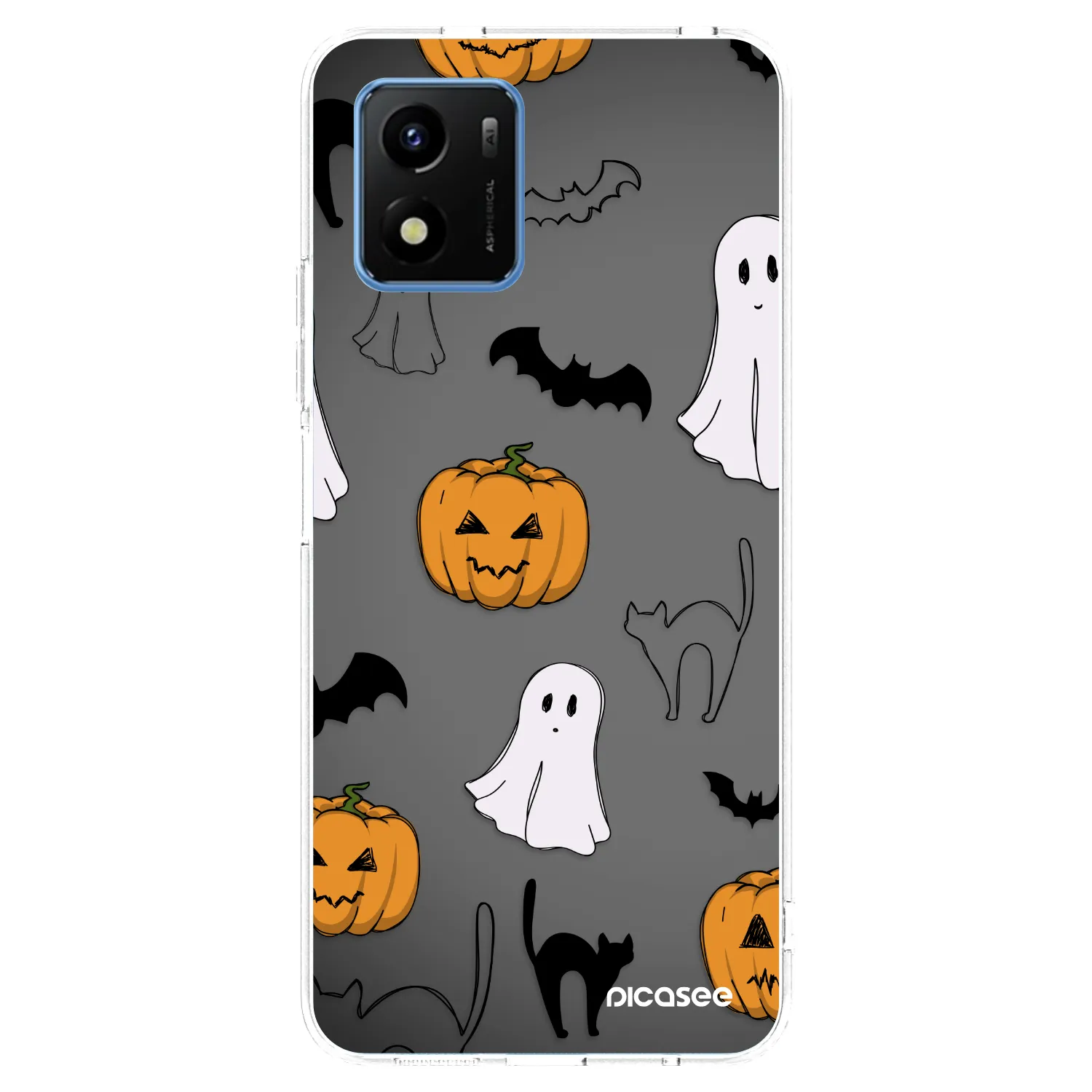 Picasee átlátszó szilikon tok az alábbi mobiltelefonokra Vivo Y01 - Spooky crew