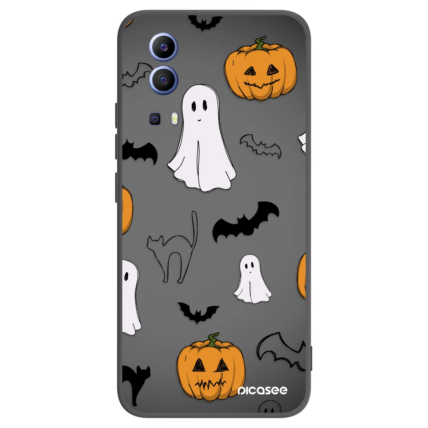 Picasee fekete szilikon tok az alábbi mobiltelefonokra Vivo Y52 5G - Spooky crew