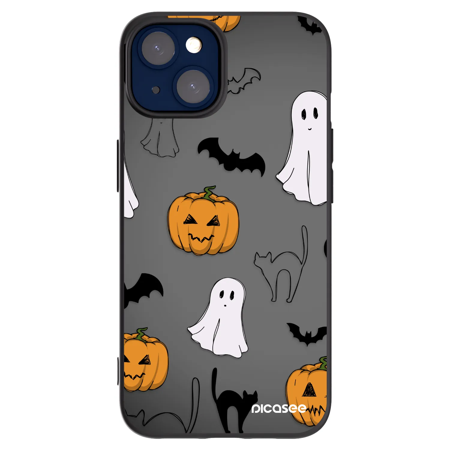 Picasee fekete szilikon tok az alábbi mobiltelefonokra Apple iPhone 14 - Spooky crew