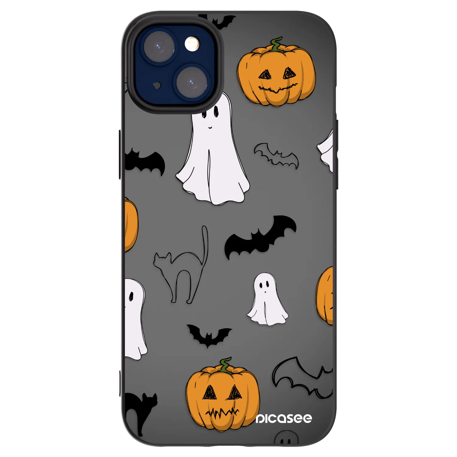 Picasee fekete szilikon tok az alábbi mobiltelefonokra Apple iPhone 14 Plus - Spooky crew