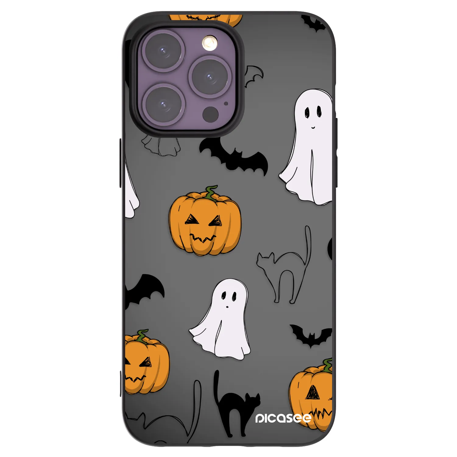 Picasee fekete szilikon tok az alábbi mobiltelefonokra Apple iPhone 14 Pro Max - Spooky crew