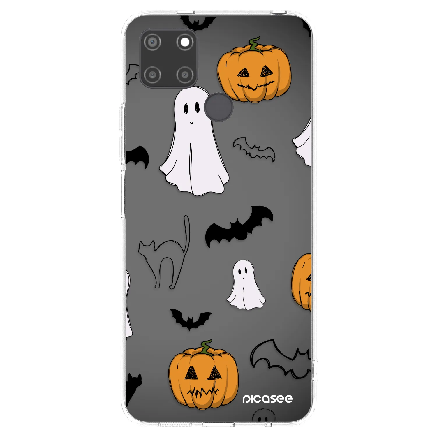 Picasee átlátszó szilikon tok az alábbi mobiltelefonokra Realme C21Y - Spooky crew