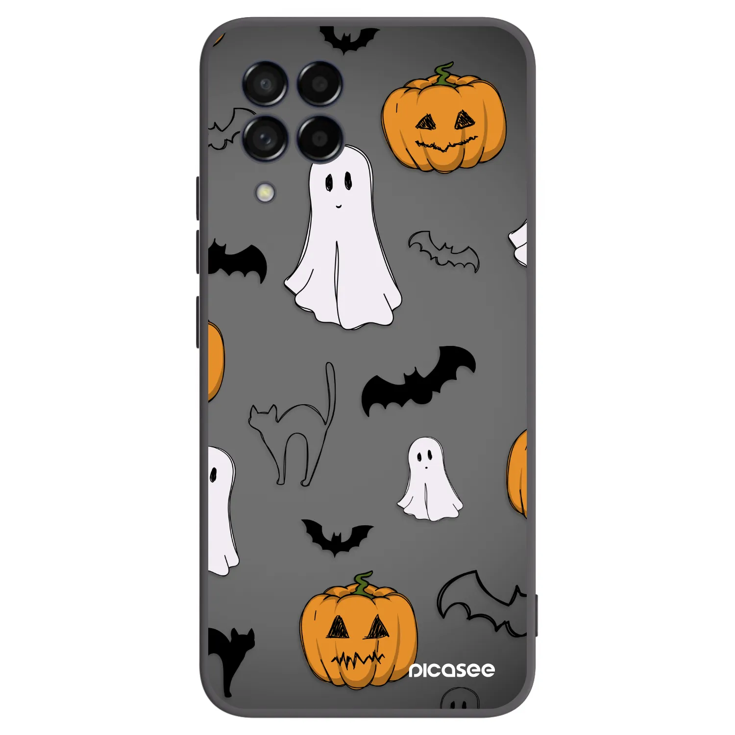 Picasee fekete szilikon tok az alábbi mobiltelefonokra Samsung Galaxy M53 5G - Spooky crew