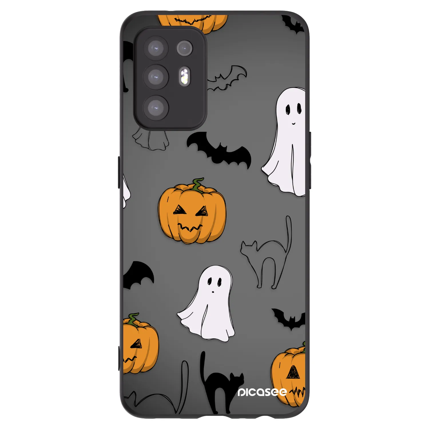 Picasee fekete szilikon tok az alábbi mobiltelefonokra OPPO A94 5G - Spooky crew