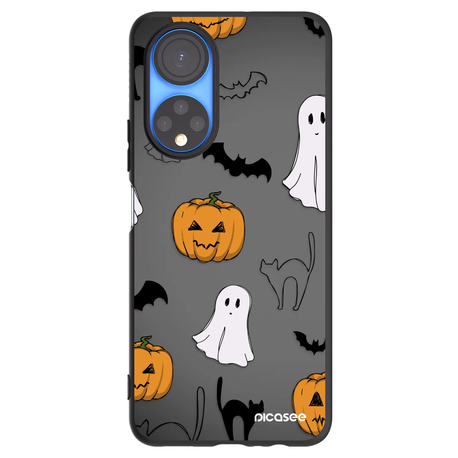 Picasee fekete szilikon tok az alábbi mobiltelefonokra Honor X7 - Spooky crew