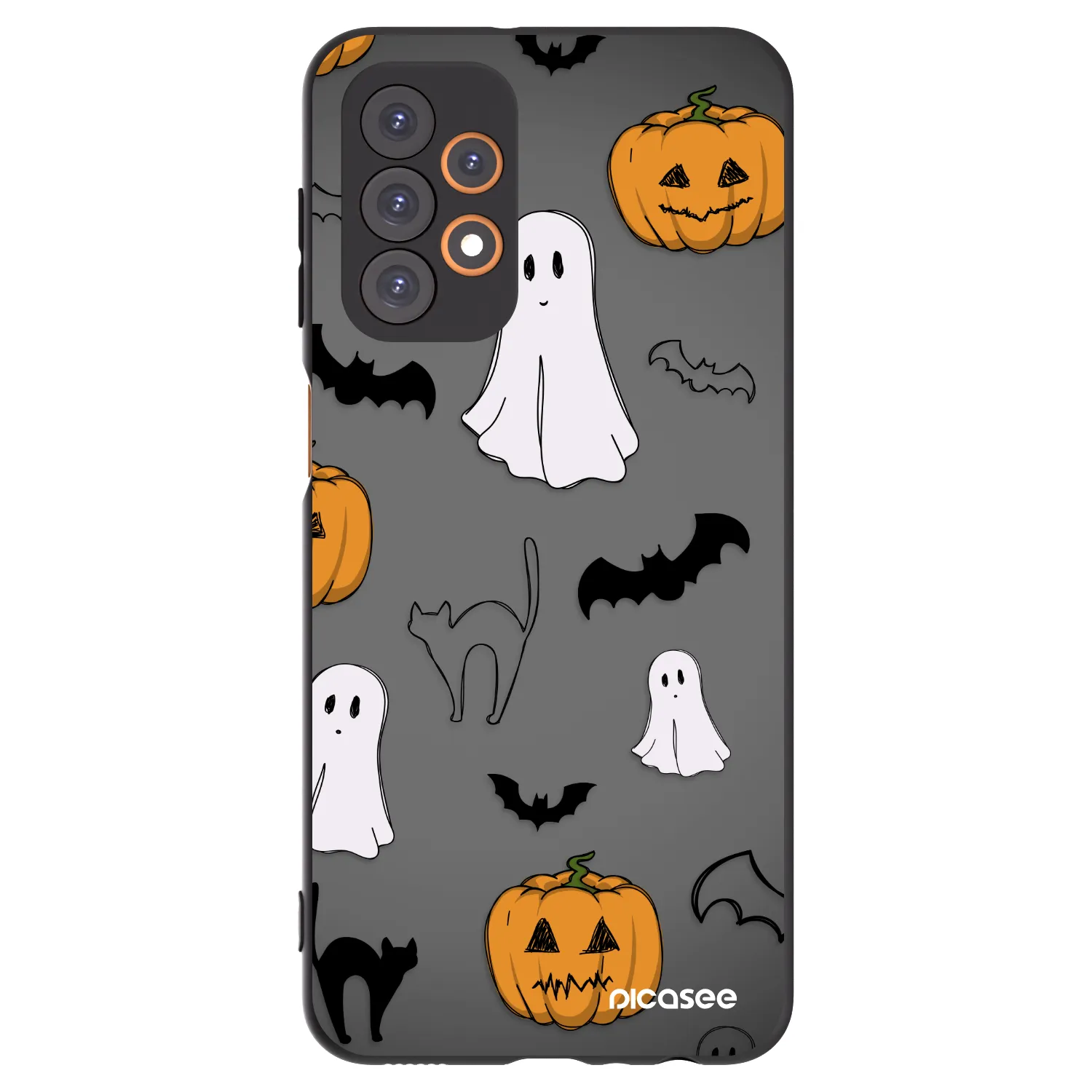 Picasee fekete szilikon tok az alábbi mobiltelefonokra Samsung Galaxy A23 A235F 4G - Spooky crew