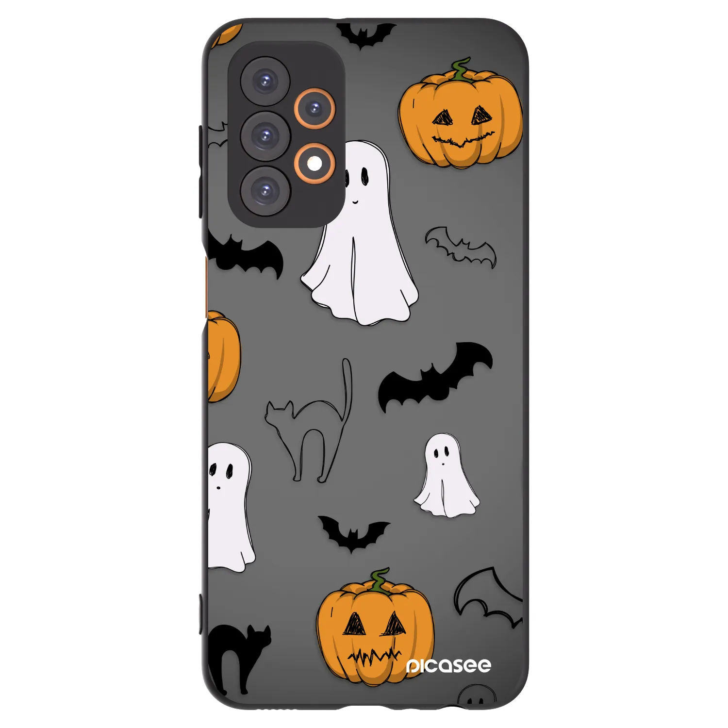 Picasee fekete szilikon tok az alábbi mobiltelefonokra Samsung Galaxy A23 A236B 5G - Spooky crew