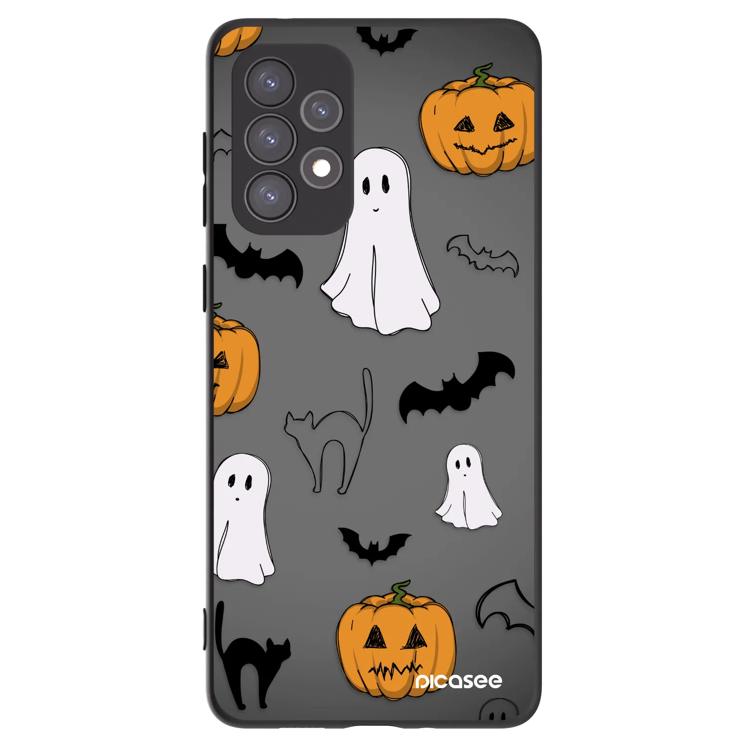 Picasee fekete szilikon tok az alábbi mobiltelefonokra Samsung Galaxy A73 5G - Spooky crew