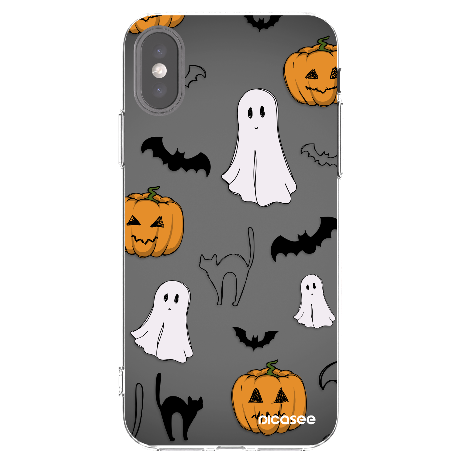Picasee átlátszó szilikon tok az alábbi mobiltelefonokra Apple iPhone X/XS - Spooky crew