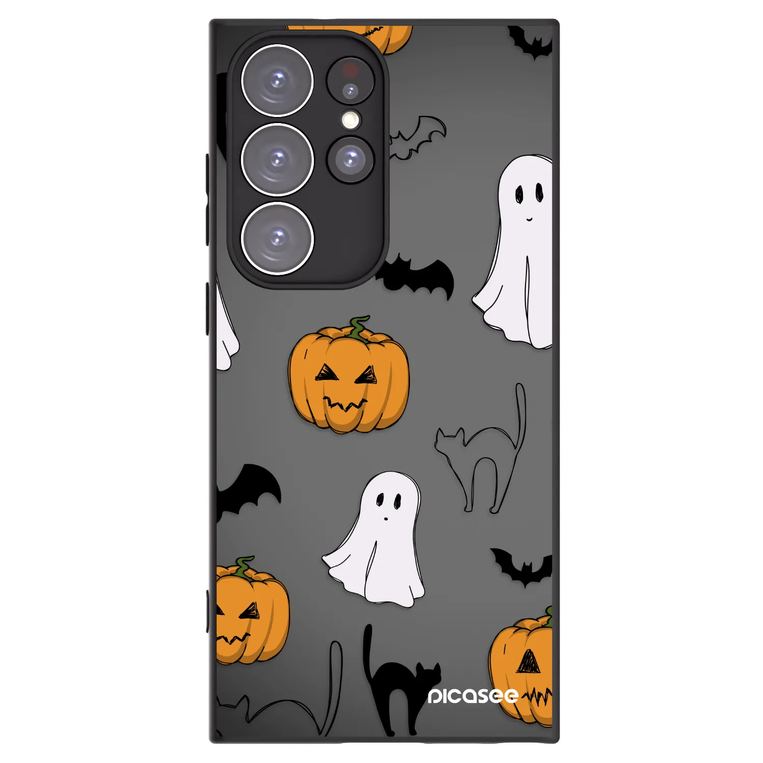 Picasee fekete szilikon tok az alábbi mobiltelefonokra Samsung Galaxy S23 Ultra 5G - Spooky crew