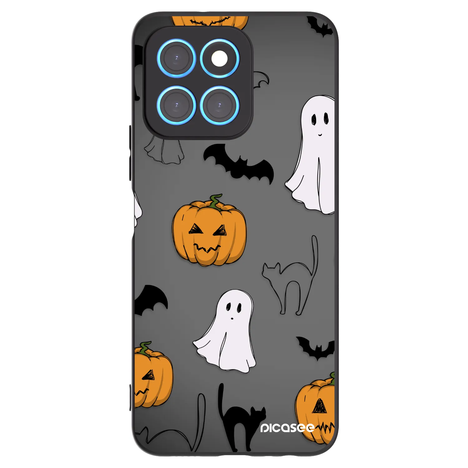 Picasee fekete szilikon tok az alábbi mobiltelefonokra Honor X8 5G - Spooky crew