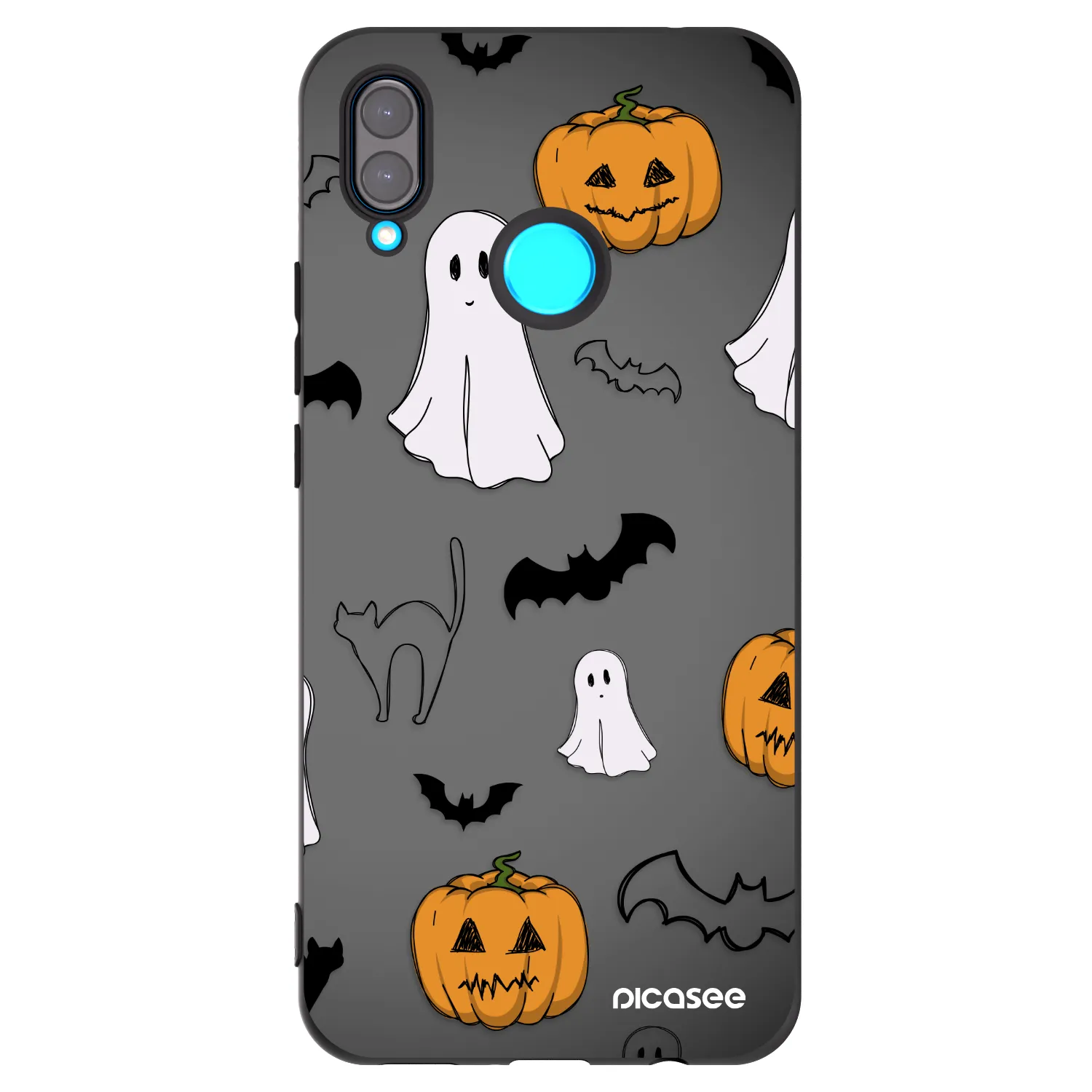Picasee fekete szilikon tok az alábbi mobiltelefonokra Huawei Nova 3 - Spooky crew