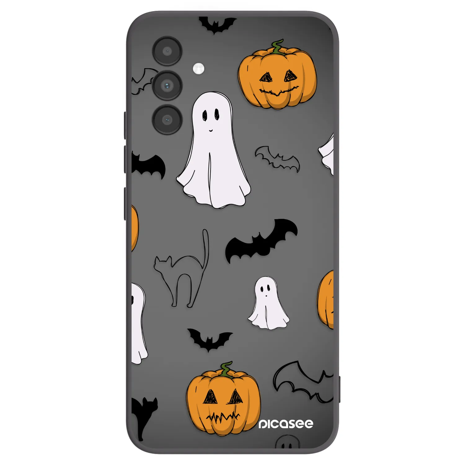 Picasee fekete szilikon tok az alábbi mobiltelefonokra Samsung Galaxy A04s A047F - Spooky crew