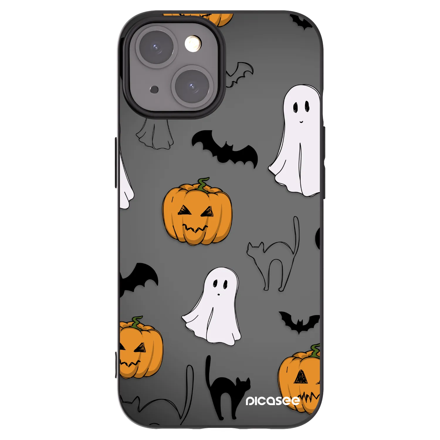 Picasee fekete szilikon tok az alábbi mobiltelefonokra Apple iPhone 15 - Spooky crew