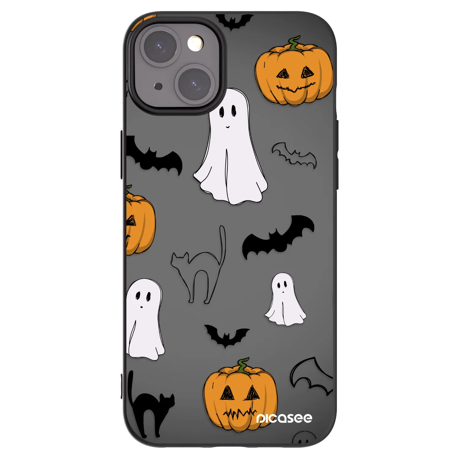 Picasee fekete szilikon tok az alábbi mobiltelefonokra Apple iPhone 15 Plus - Spooky crew