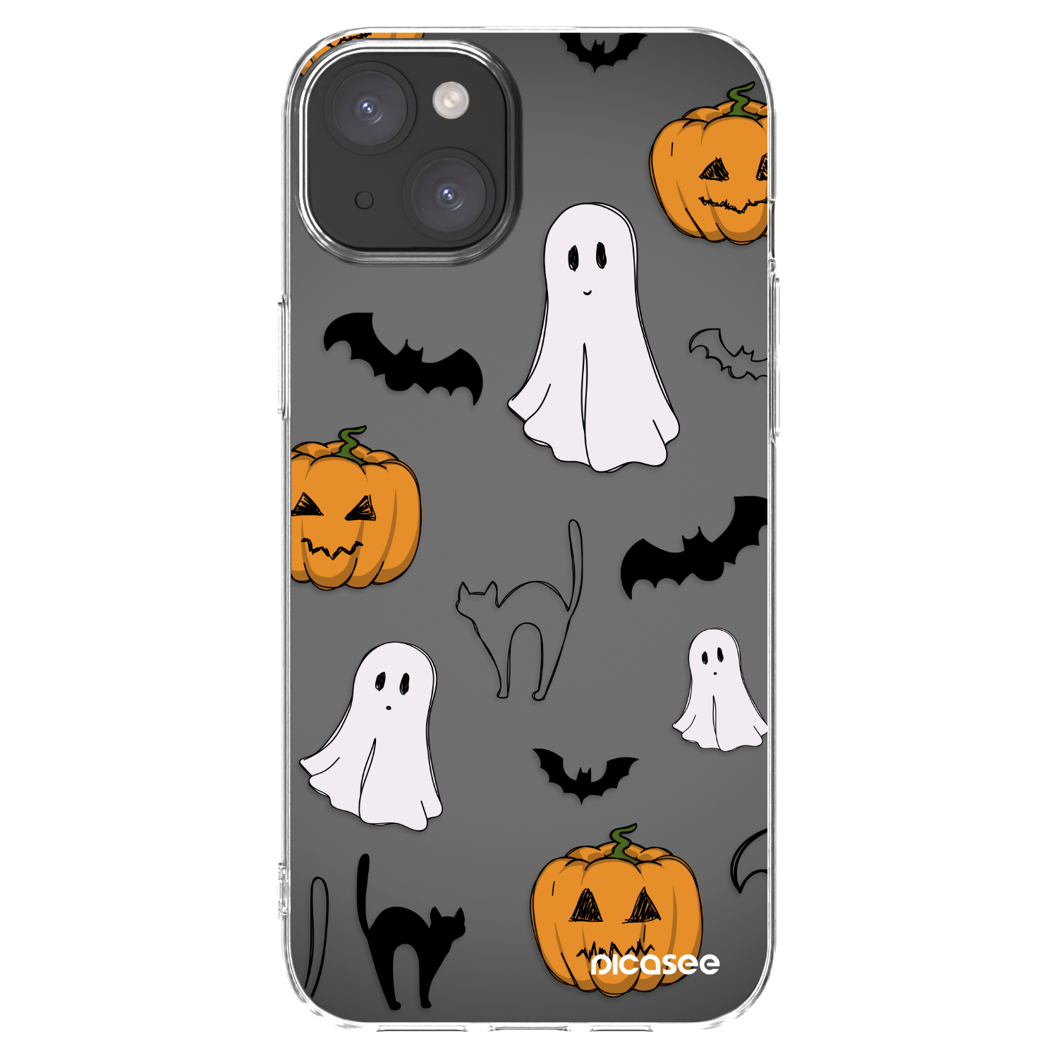 Picasee átlátszó szilikon tok az alábbi mobiltelefonokra Apple iPhone 15 Plus - Spooky crew