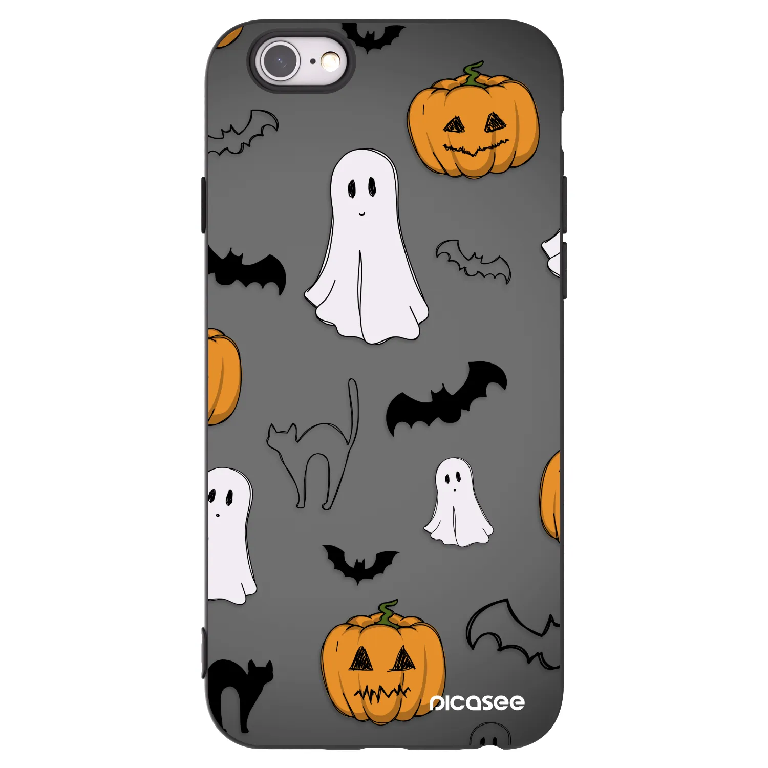 Picasee fekete szilikon tok az alábbi mobiltelefonokra Apple iPhone 6/6S - Spooky crew