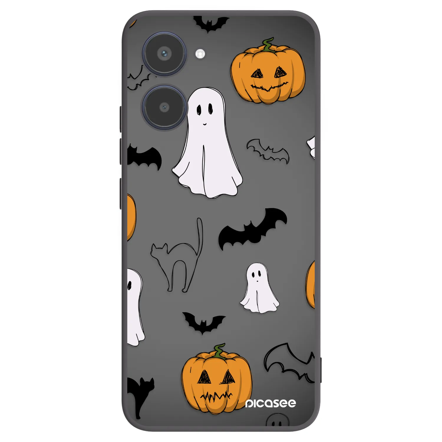 Picasee fekete szilikon tok az alábbi mobiltelefonokra Realme 10 4G - Spooky crew