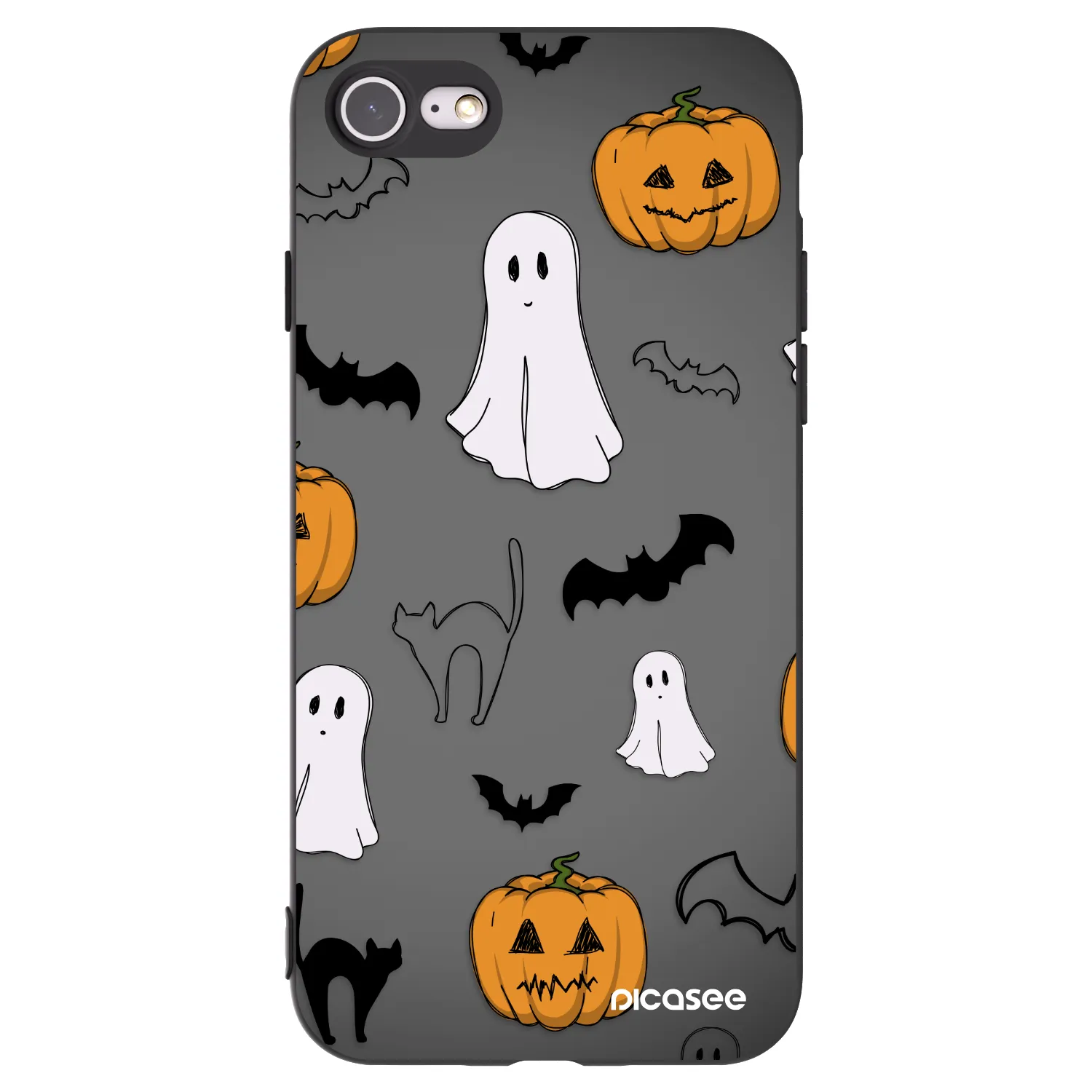 Picasee fekete szilikon tok az alábbi mobiltelefonokra Apple iPhone 7 - Spooky crew