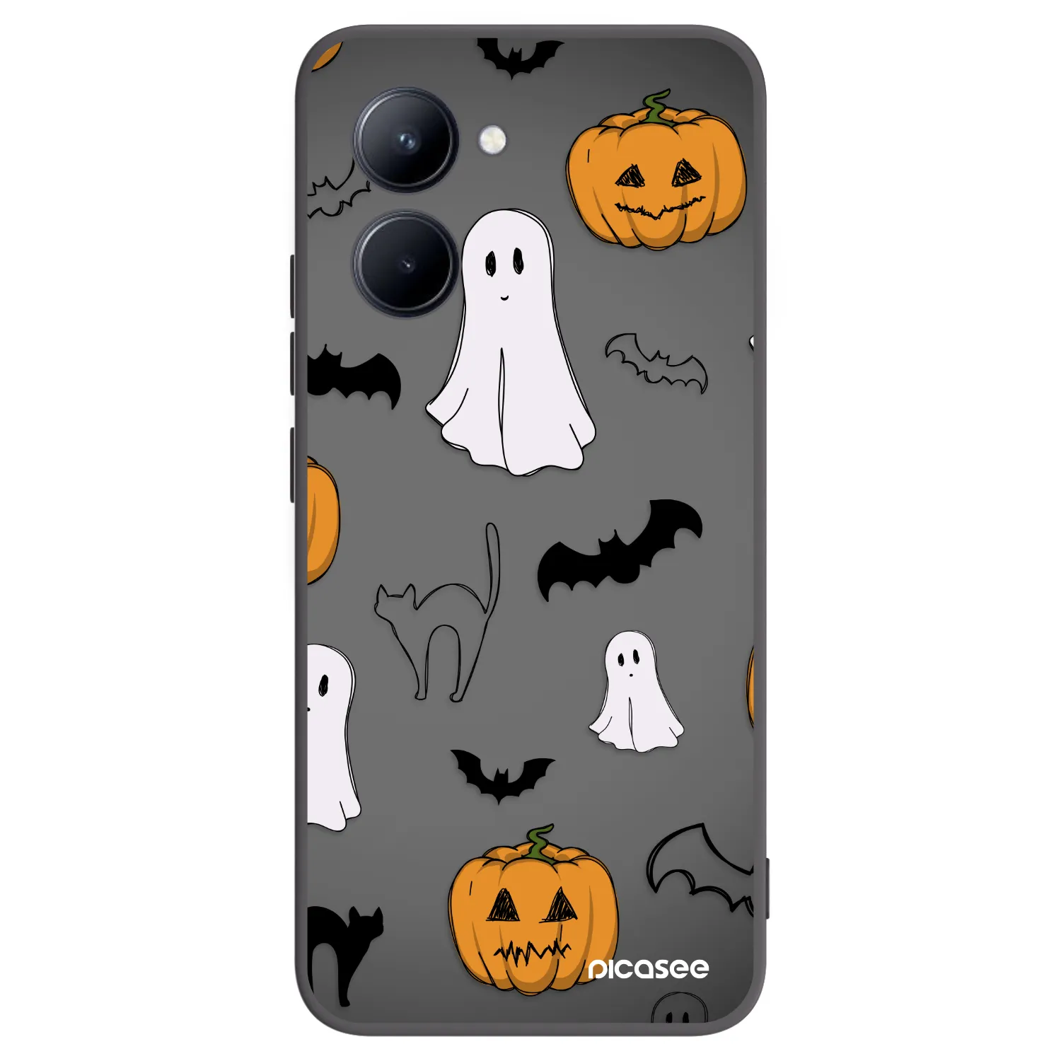 Picasee fekete szilikon tok az alábbi mobiltelefonokra Realme C33 (2023) - Spooky crew