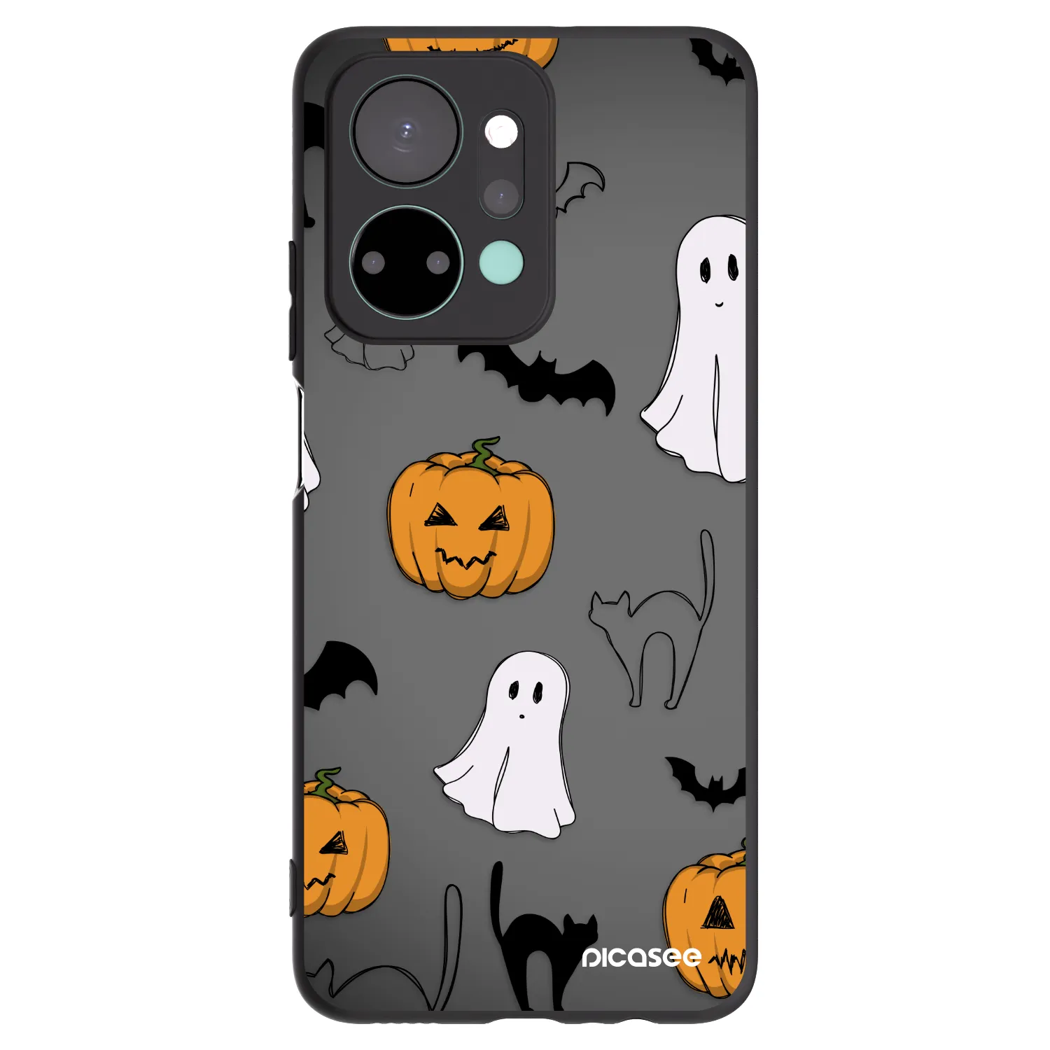 Picasee fekete szilikon tok az alábbi mobiltelefonokra Honor X7a - Spooky crew