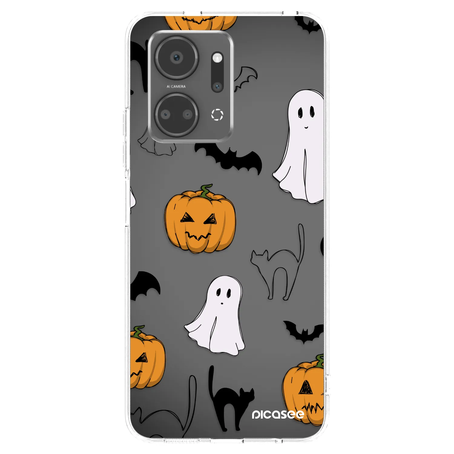 Picasee átlátszó szilikon tok az alábbi mobiltelefonokra Honor X7a - Spooky crew