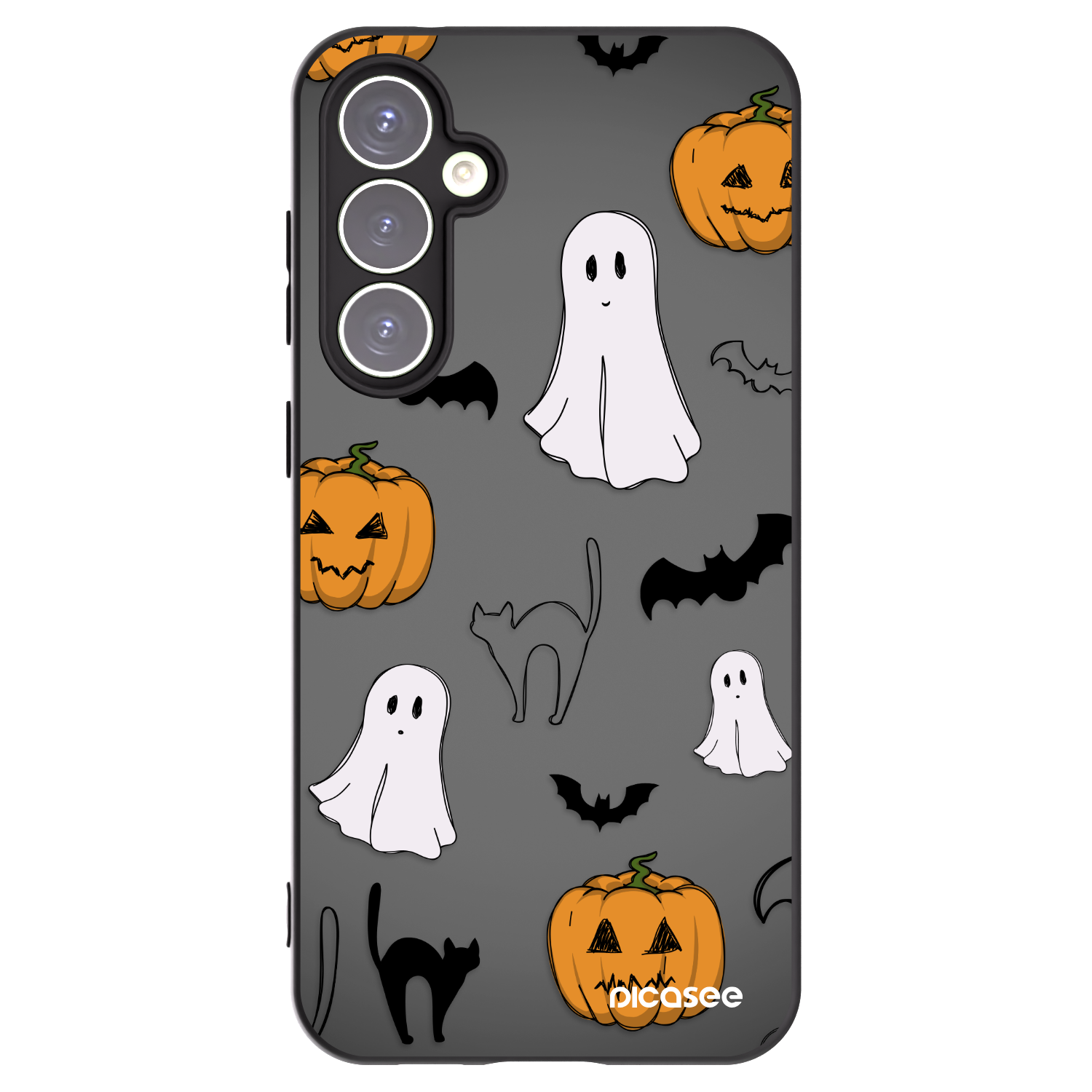 Picasee fekete szilikon tok az alábbi mobiltelefonokra Samsung Galaxy S23 FE S711B - Spooky crew