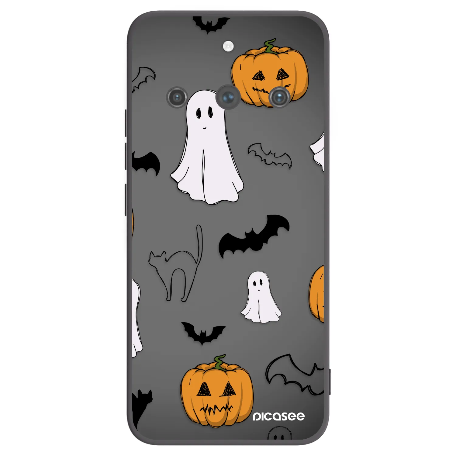 Picasee fekete szilikon tok az alábbi mobiltelefonokra Realme 11 Pro+ - Spooky crew